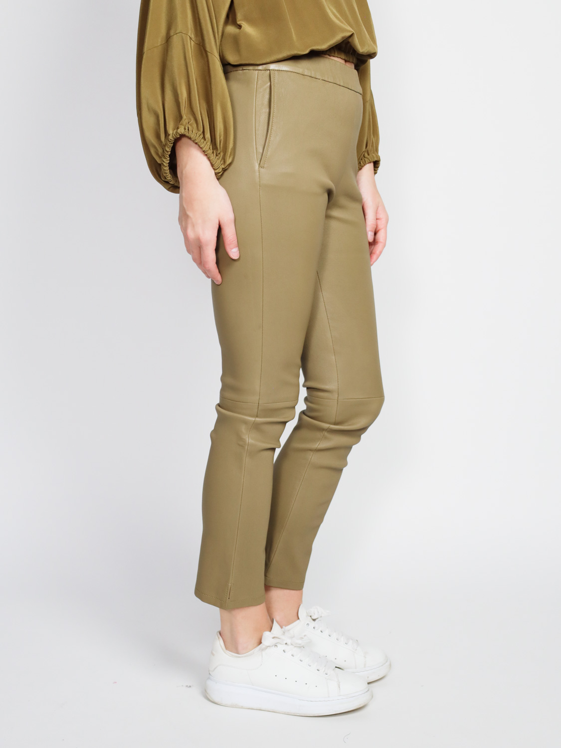 Arma Kamilla Stretch Plonge – Leather Leggings  khaki 42