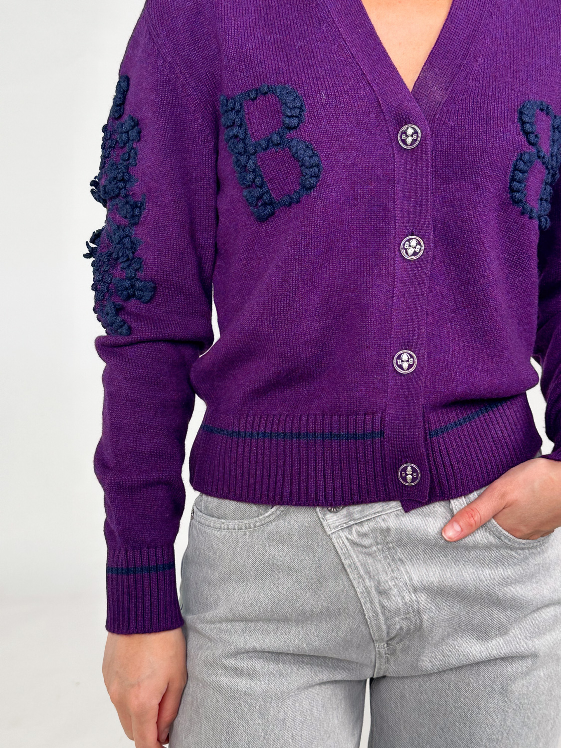 Barrie Thistle League Cardigan – Cashmere-Cardigan   morado XS