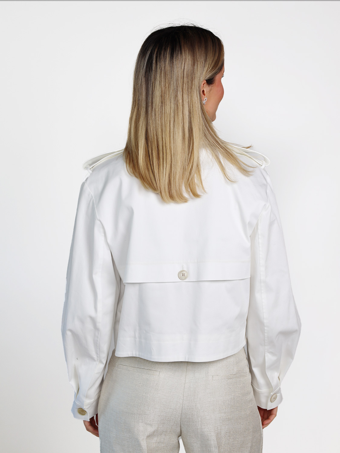 Sly010 Finja Jacket - Short double-breasted trench jacket made of cotton drill  white 34