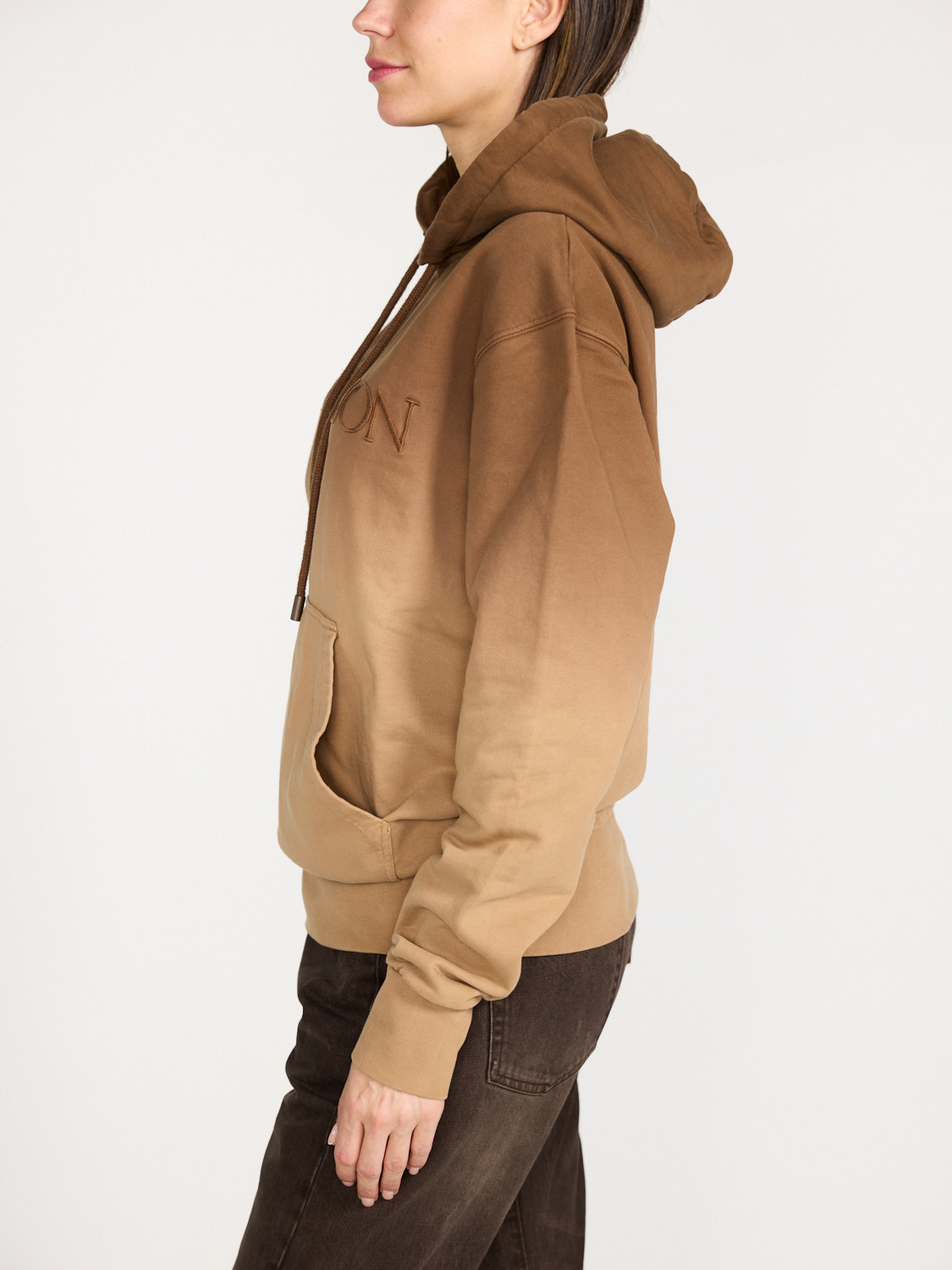 JW Anderson Gradient hoodie with embroidered logo  brown XS