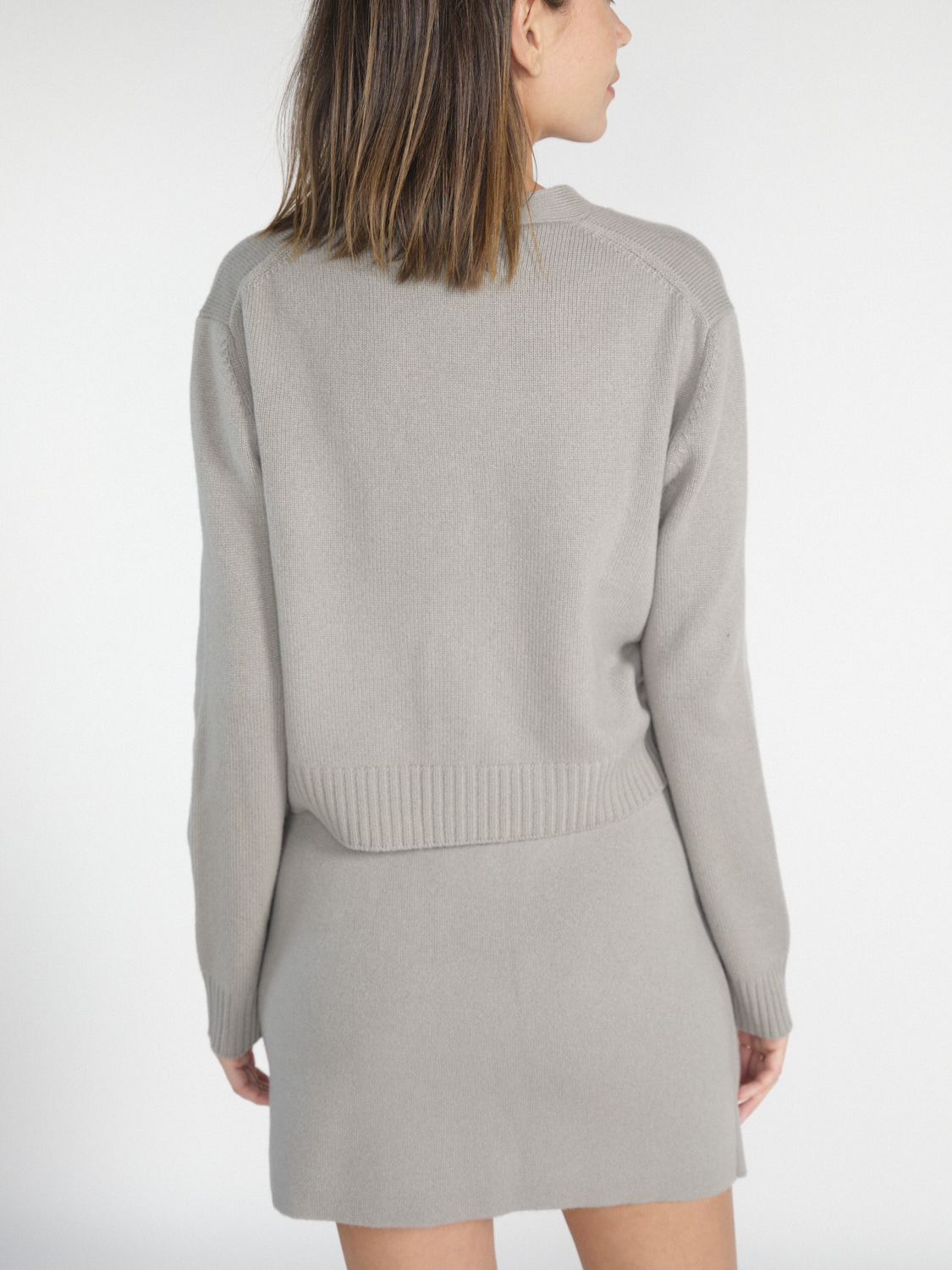 Lisa Yang Marion –  Kurzer Cashmere-Cardigan   hellgrau 34