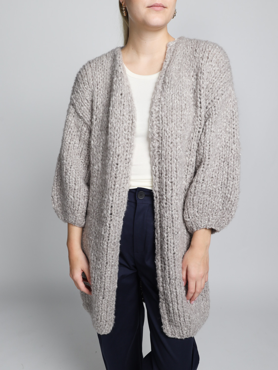 Maiami Boucle – Long cardigan  grey S/M