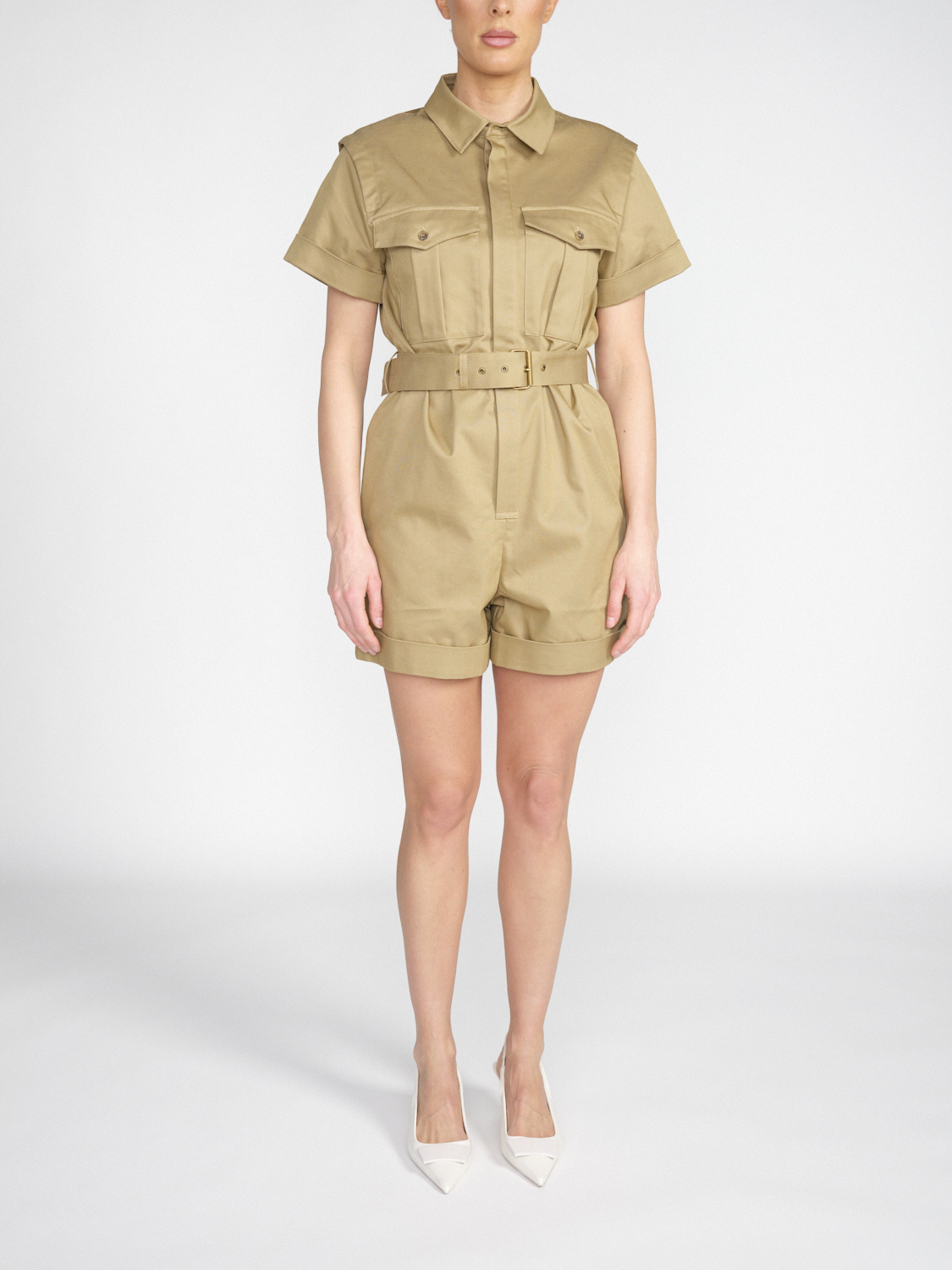 Frame Utility - Short jumpsuit in cotton blend  khaki M