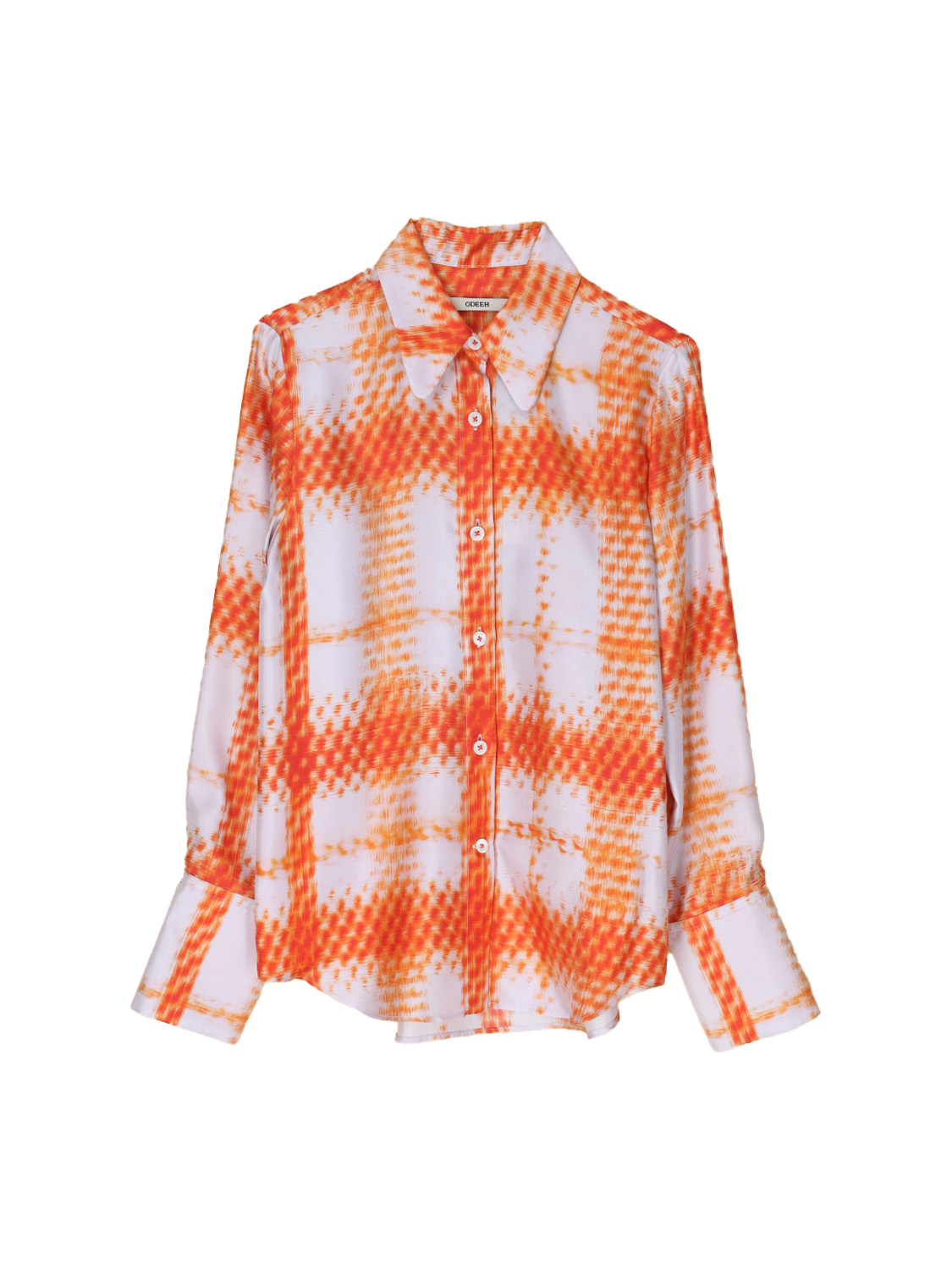 Odeeh Seiden-Bluse mit getupftem Muster orange 40