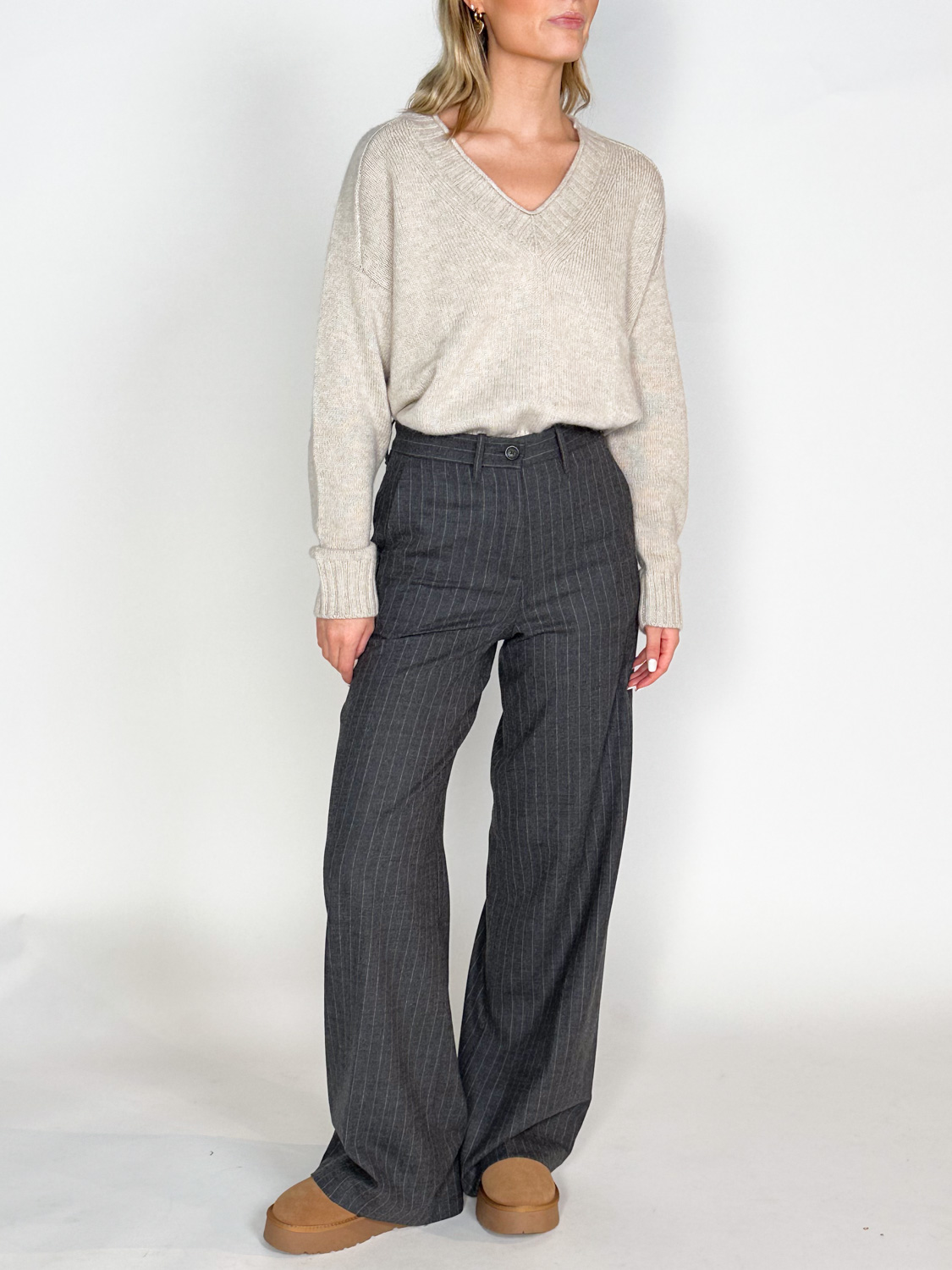 nine in the morning Karen – trousers in a classic pinstripe design  grey 27