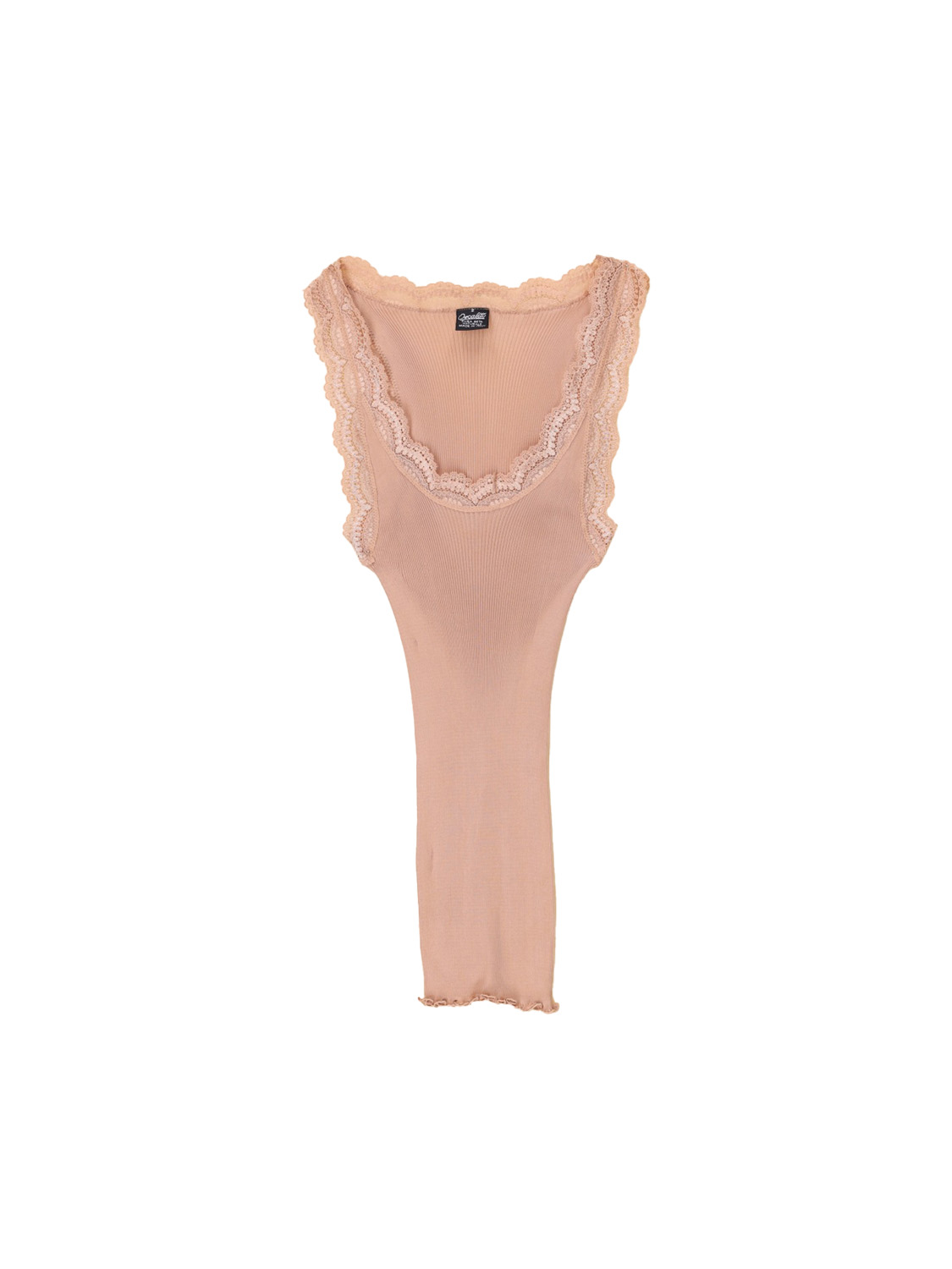 Oscalito Silk top with lace details  coral S