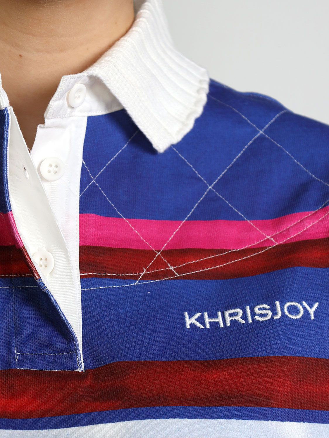 Khrisjoy Iris Rugby Crop Polo – Poloshirt mit Streifendesign   mehrfarbig S