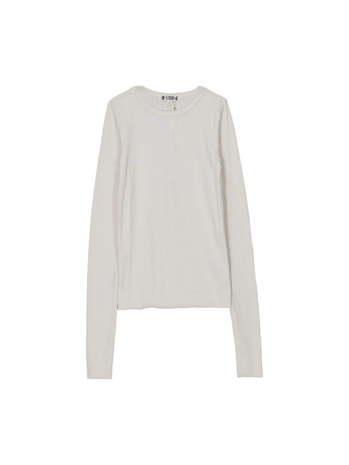 Eterne Longsleeve Shirt mit Rippenstrick   crema S