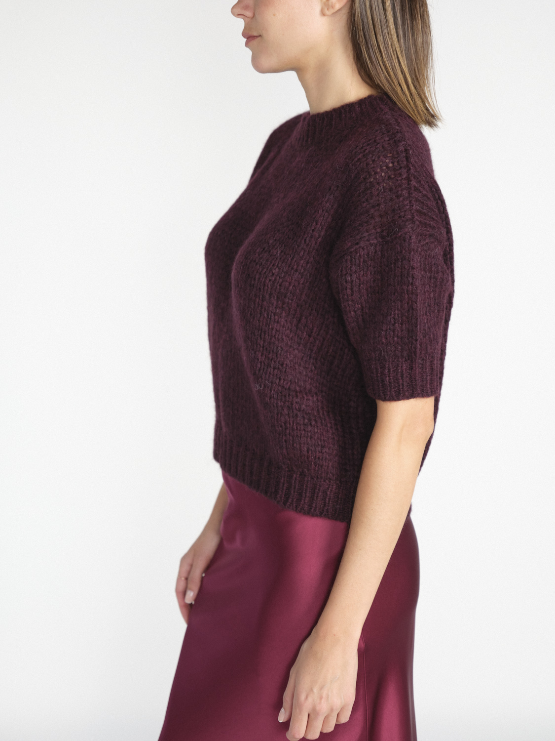 Roberto Collina Pullover aus Alpaka-Woll-Mix   bordeux M