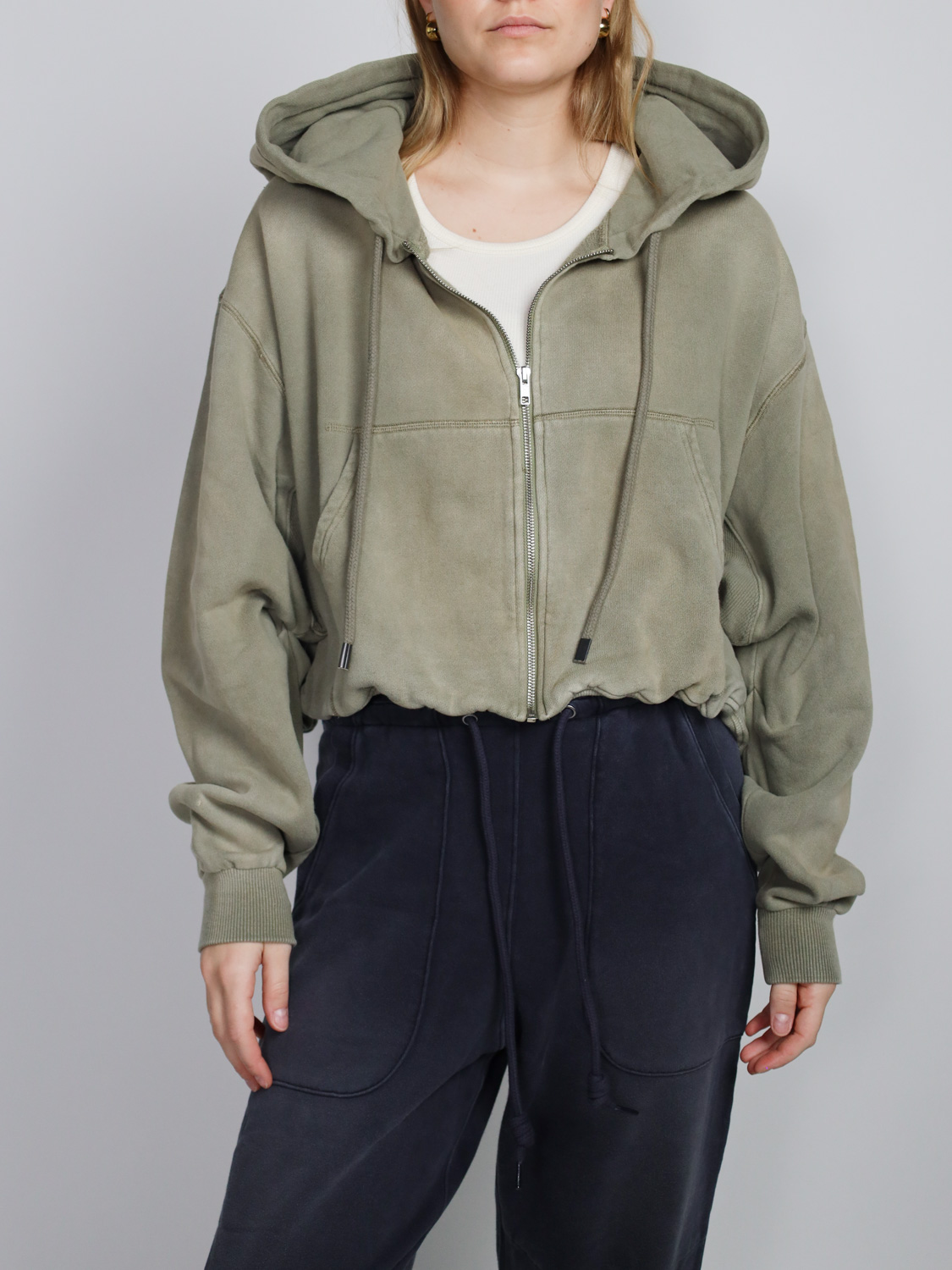 R13 Ballon -  Zip-Up Hoodie  khaki XS