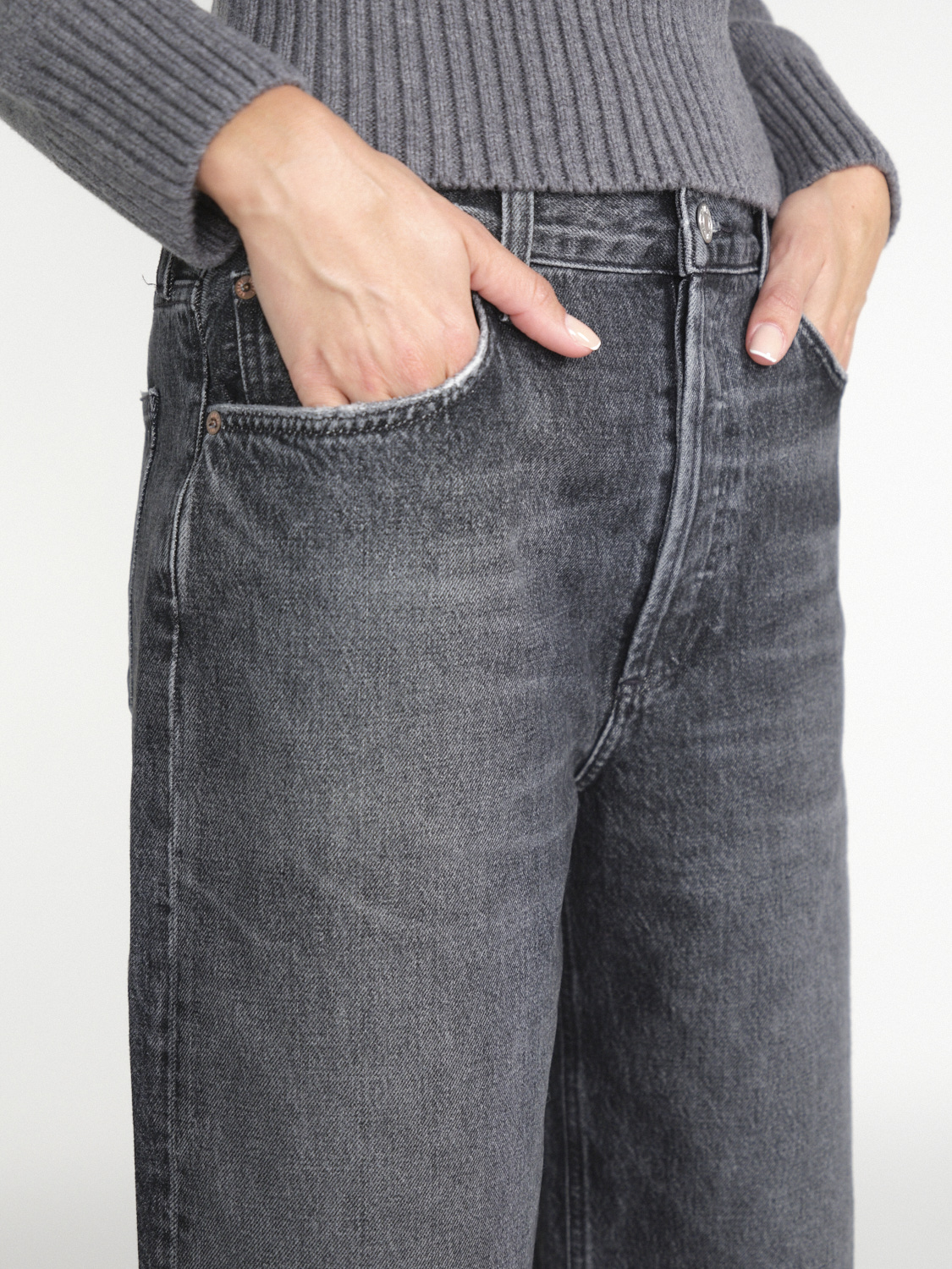 Agolde Low Slung Baggy – Cotton Jeans  grey 27