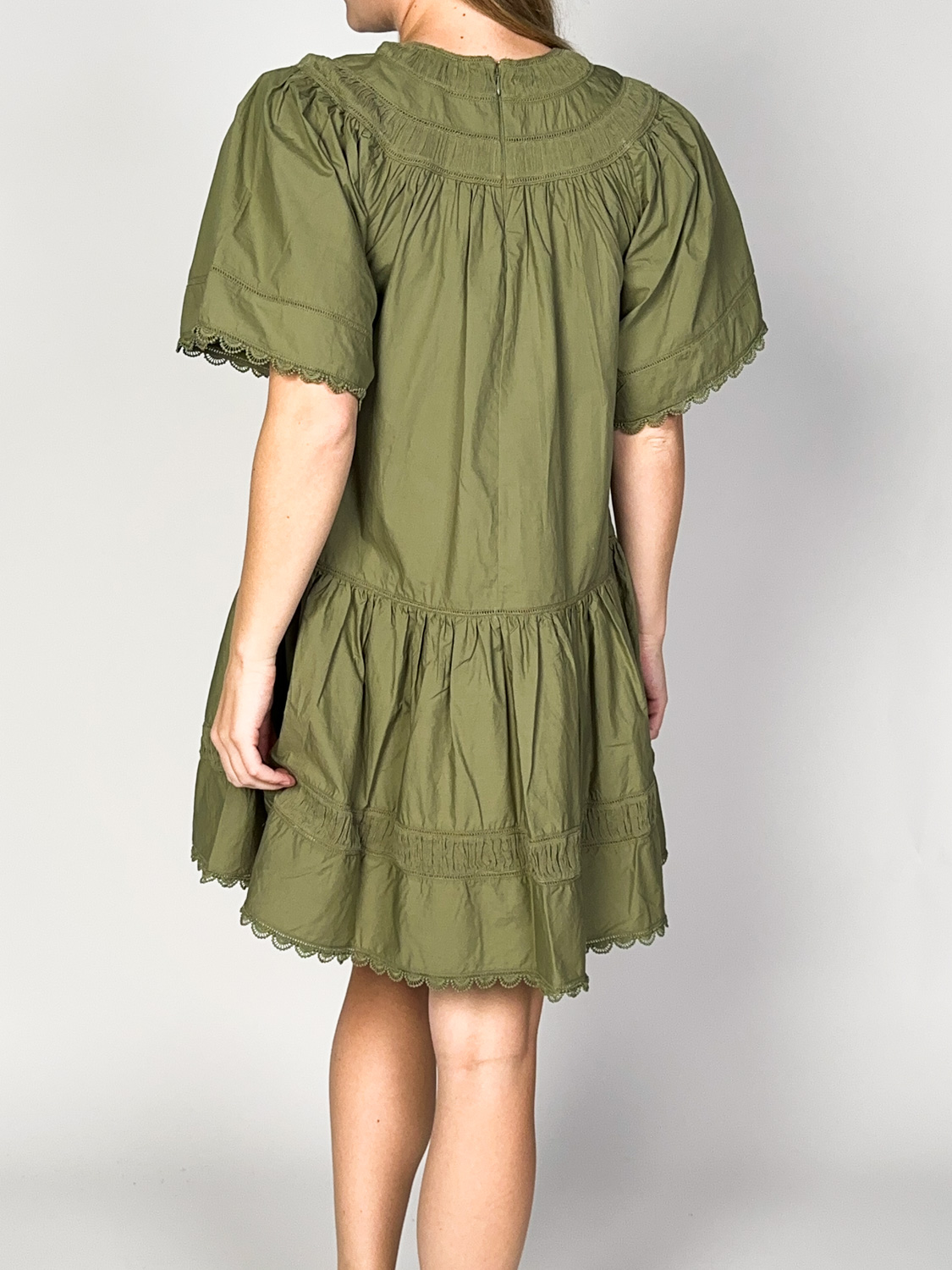 Ulla Johnson Oumi – Minikleid aus Baumwoll-Popelin  green 34