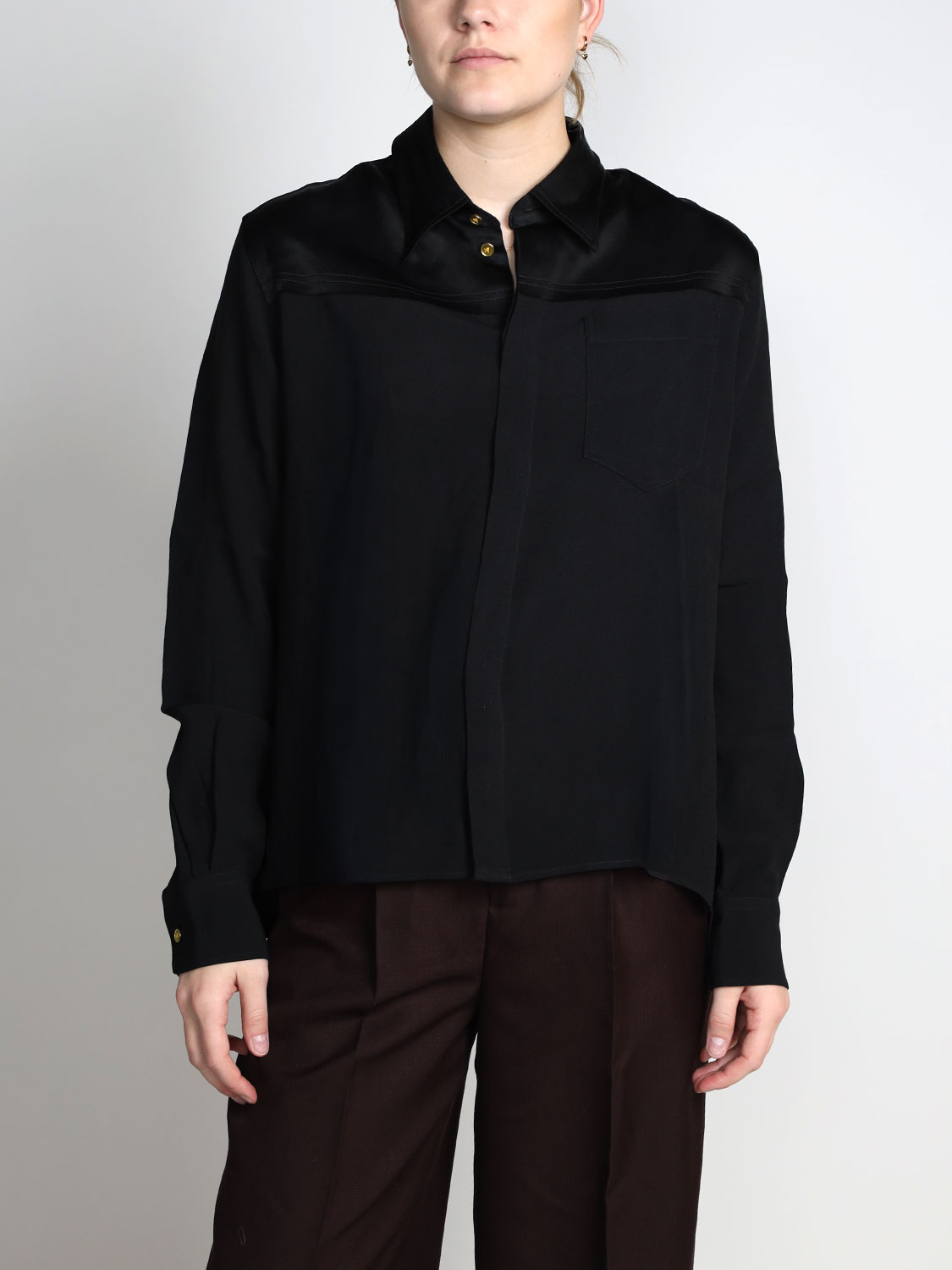 Alexandre Matiussi Blouse with a contrasting collar  36 black