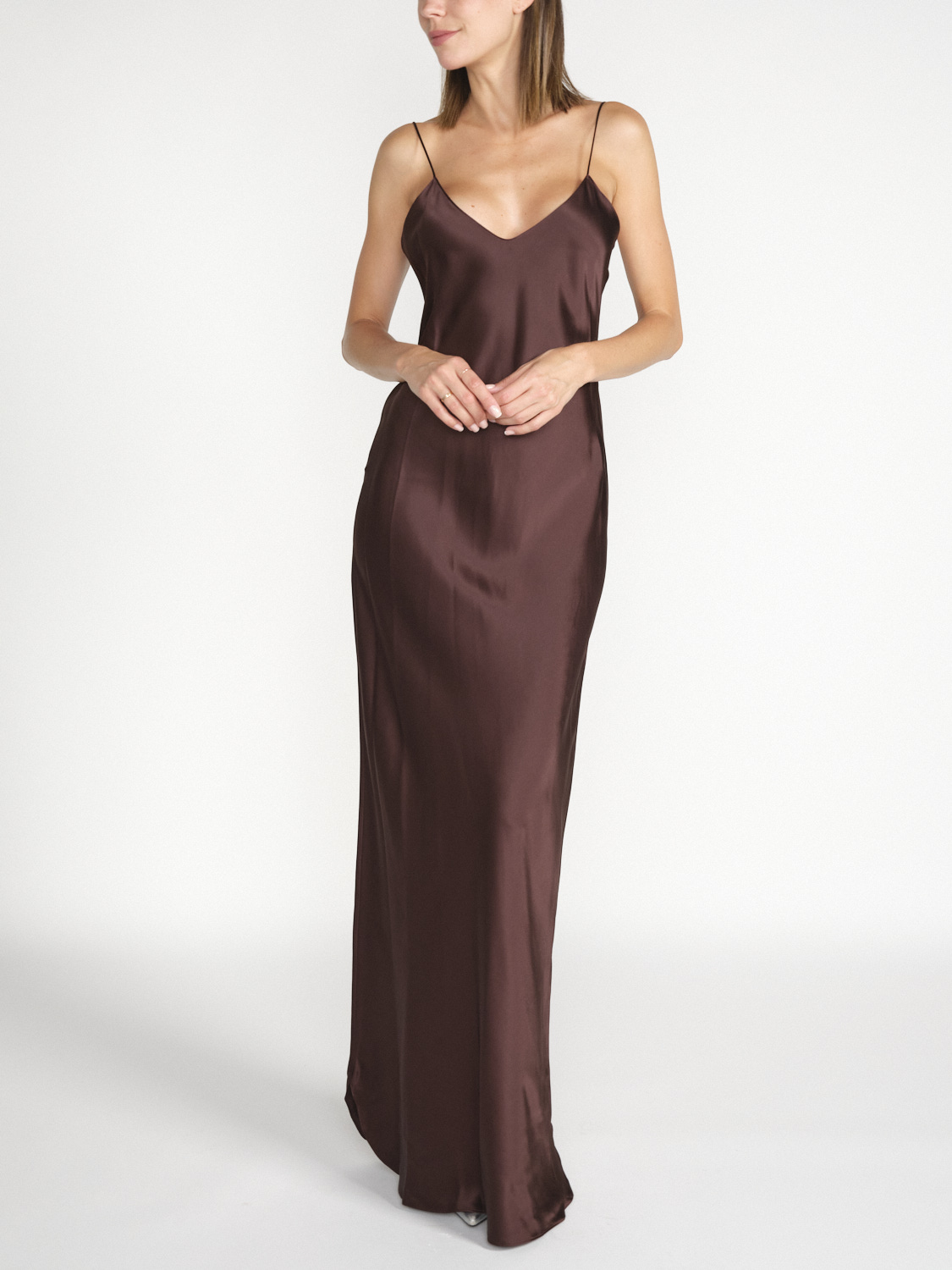 Nili Lotan Cami Satin Dress  brown M