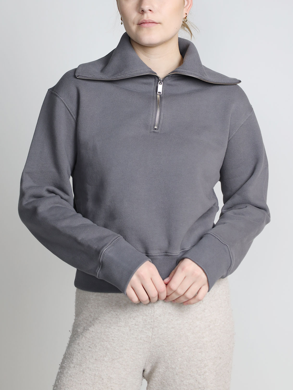 Autry Sweatshirt with troyer collar  grey S