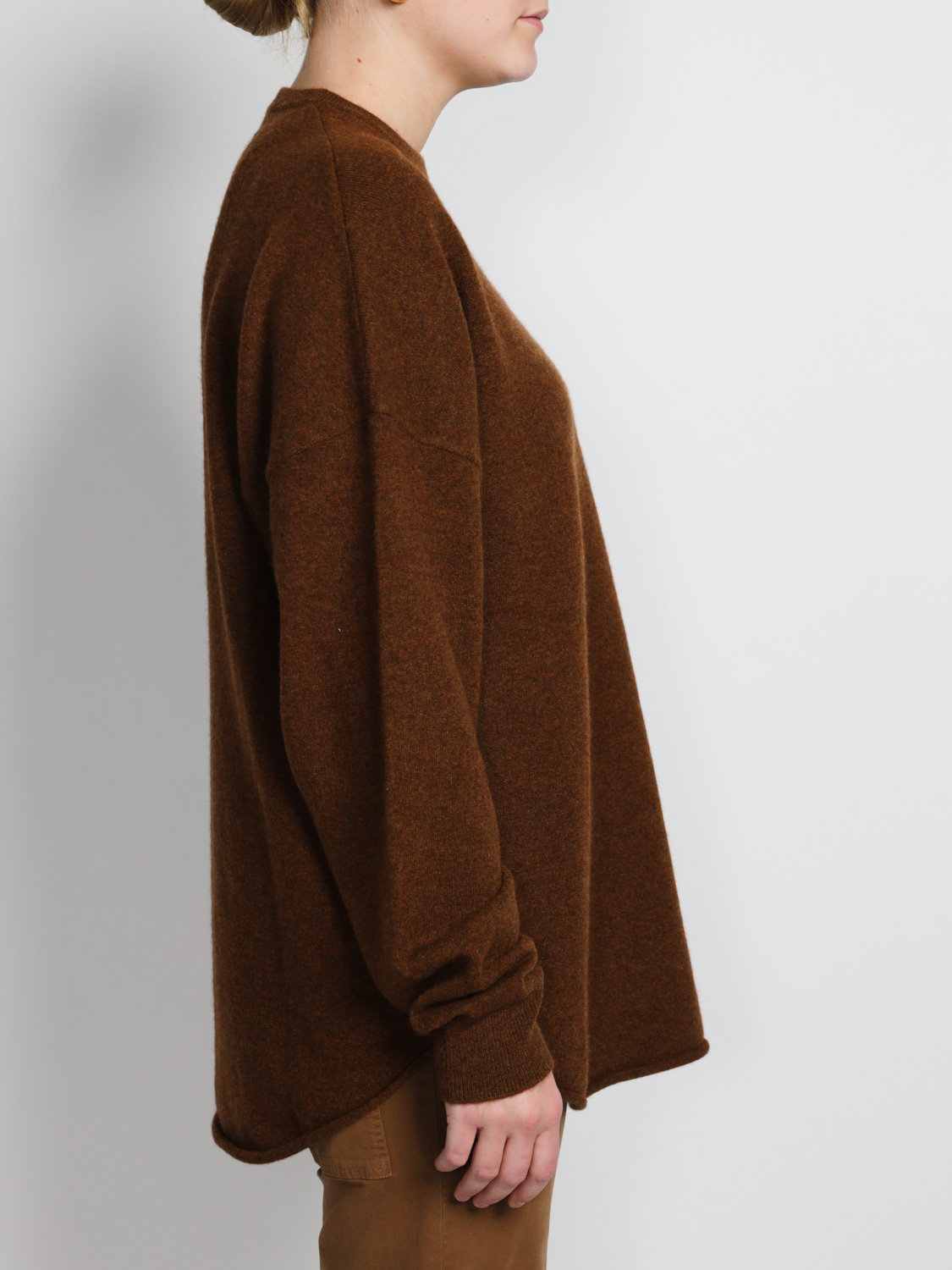 Extreme Cashmere N°53 Crew Hop - Oversized cashmere sweater   brown One Size