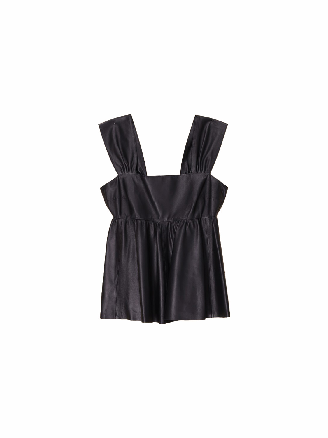 By Malene Birger Marcie -  Top aus Lammleder  nero 34