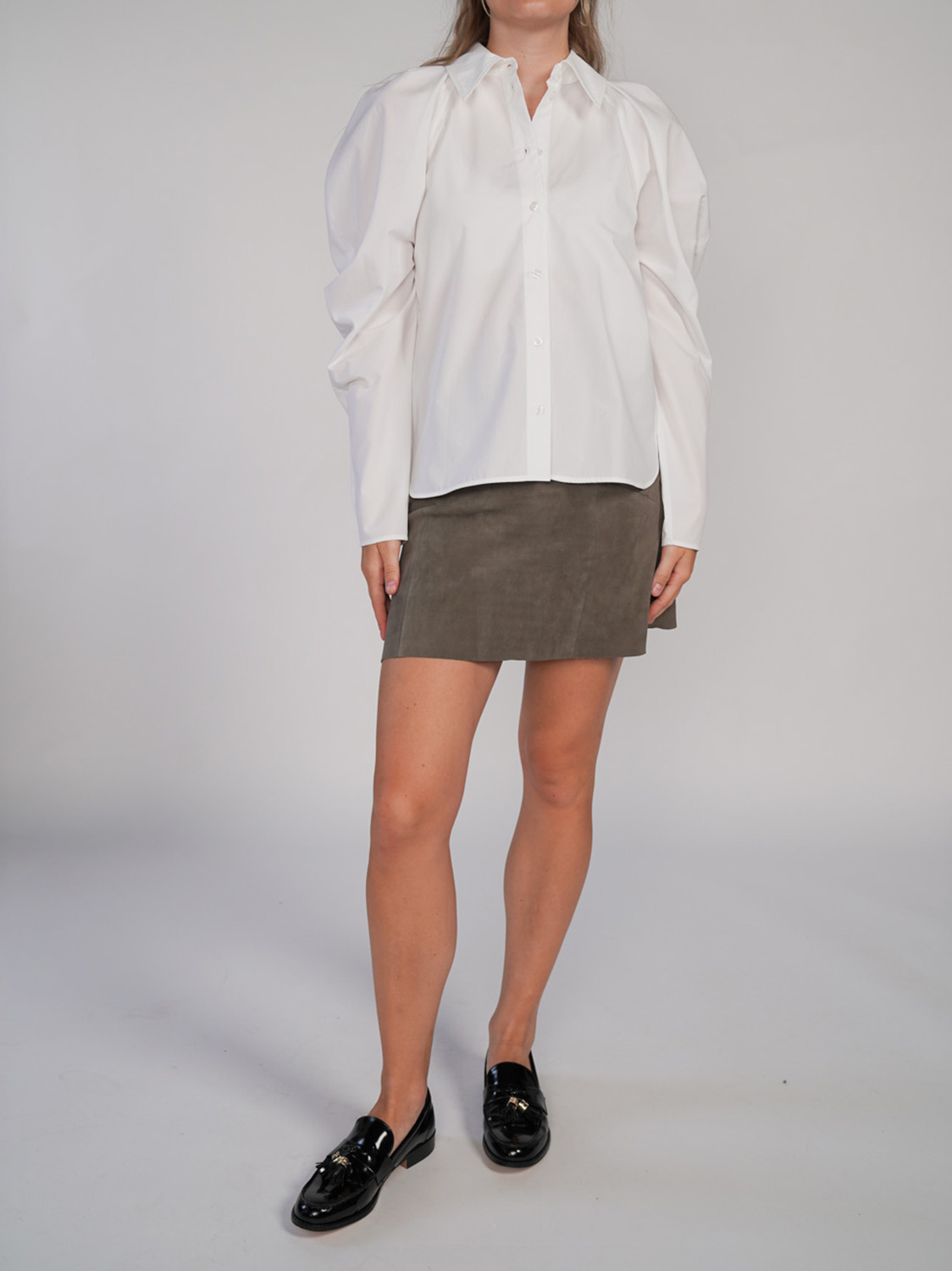 Nina Ricci Cotton blouse with puff sleeves   white 34