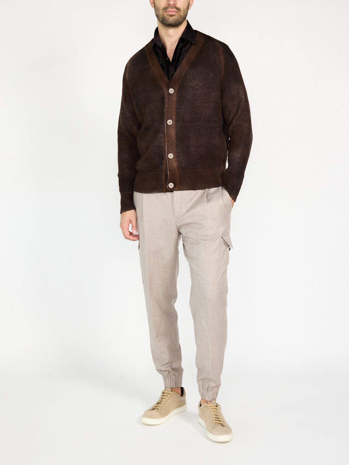 Avant Toi Merino blend cardigan   brown L