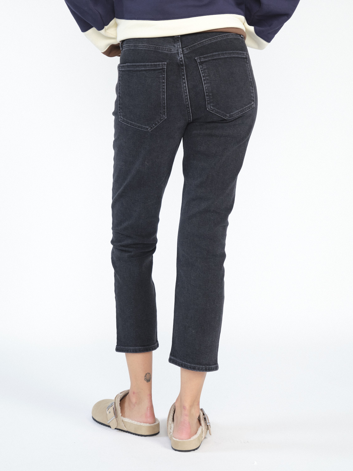 Agolde Riley Crop – High-Rise Jeans  grey 25