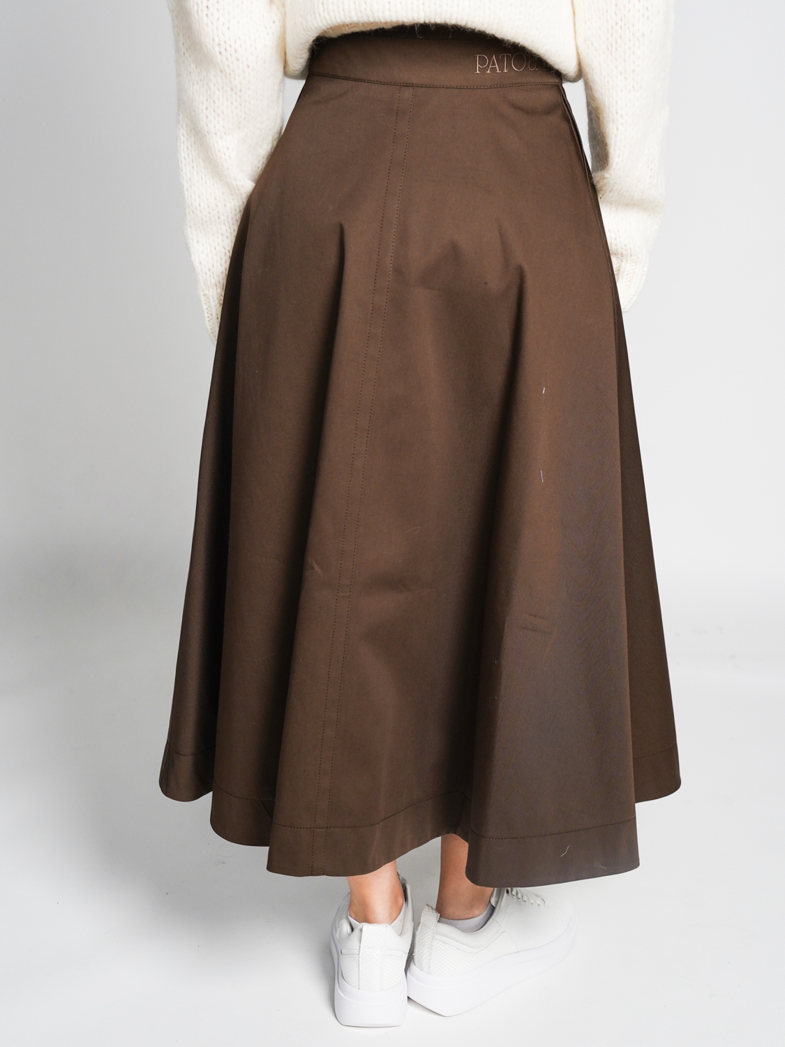 Patou Long – Long A-shape skirt  36 brown