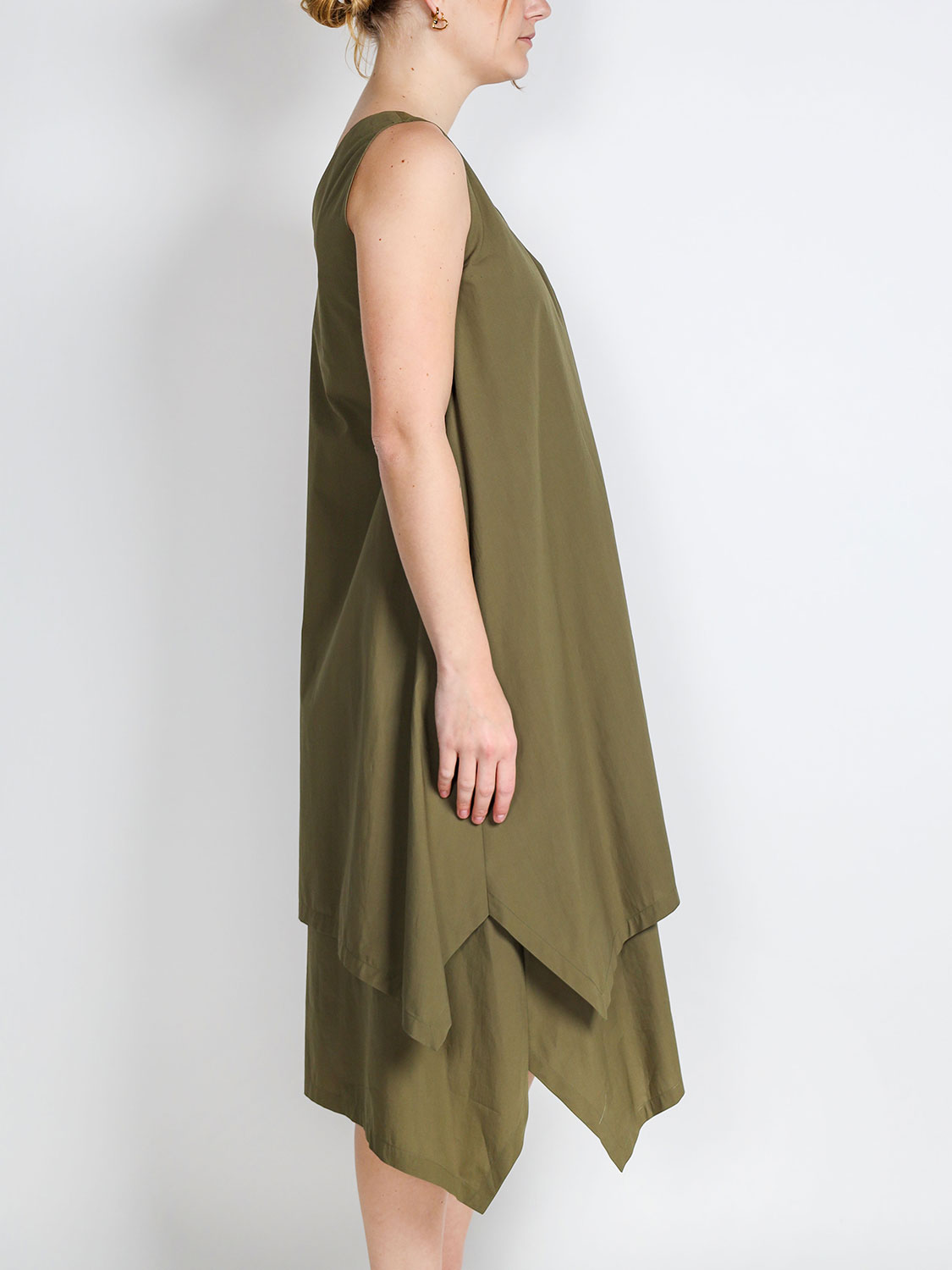 Odeeh V-neck midi dress  36 khaki