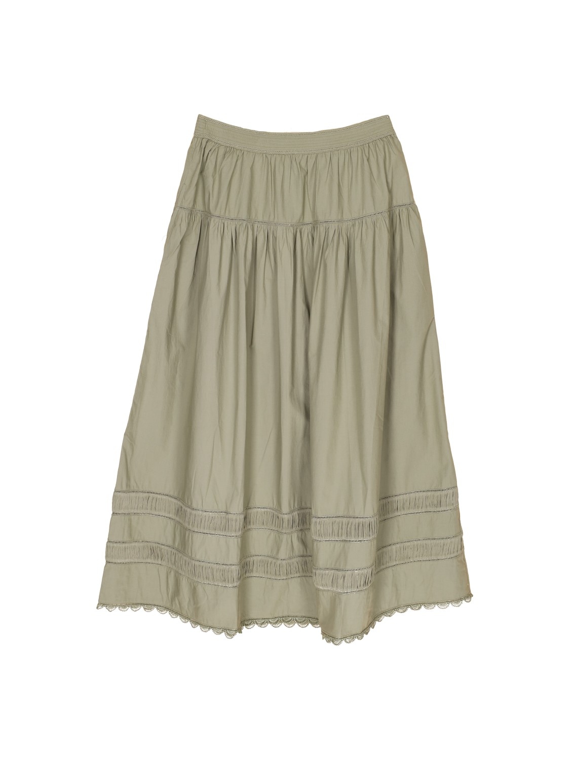 Harlow cotton poplin midi skirt 