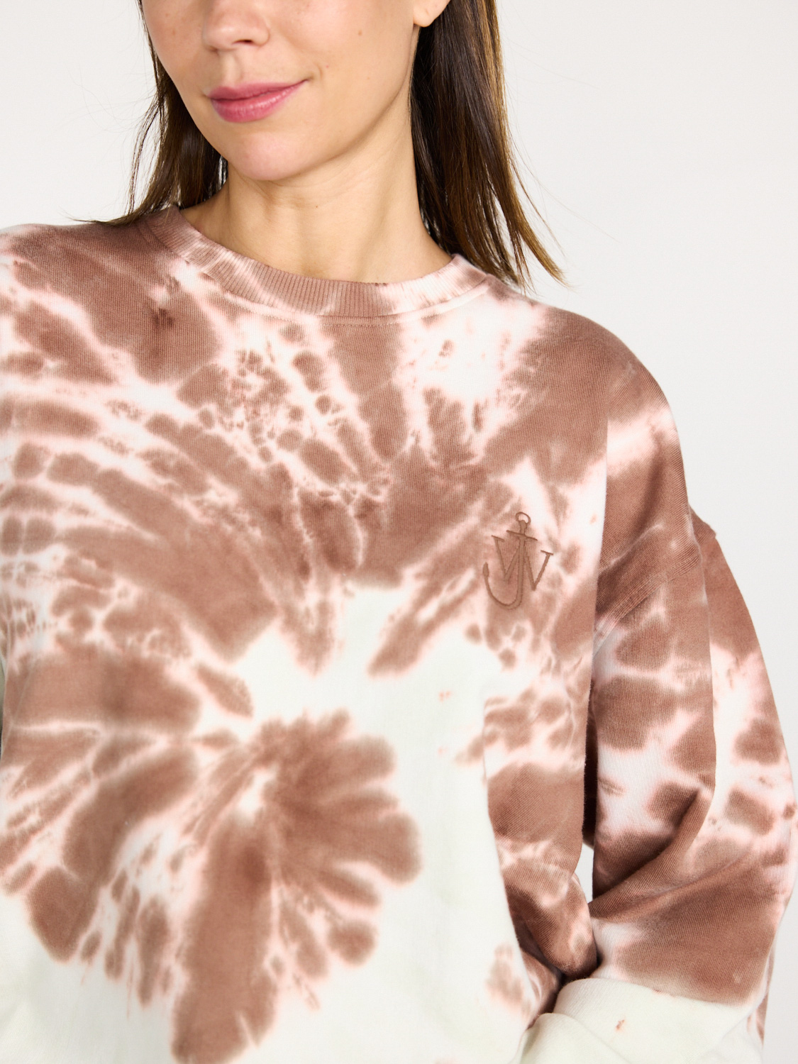 JW Anderson Pullover mit Batikmuster und Katzenprint marrone XS