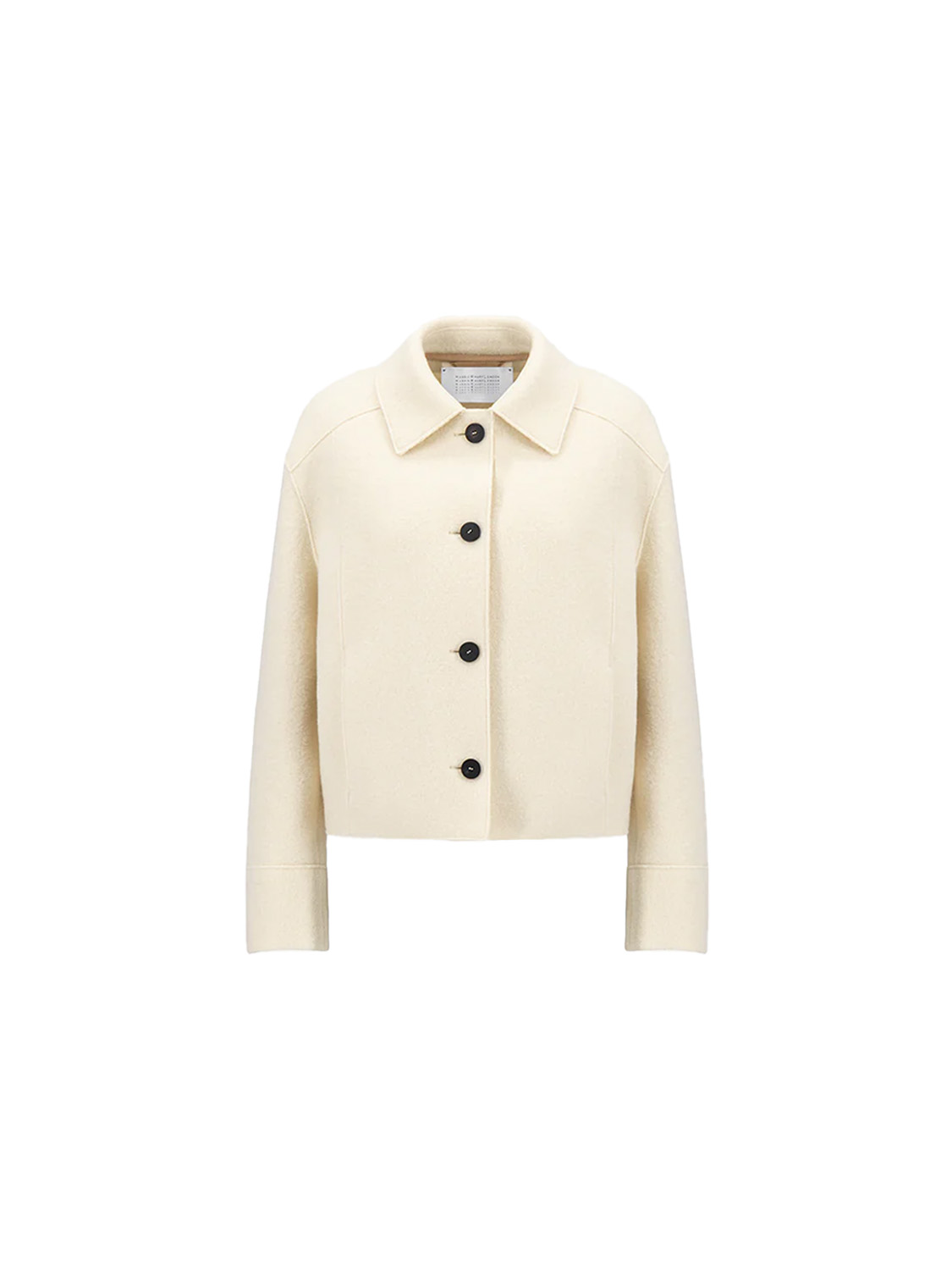 Harris Wharf London Cropped coach jacket made of virgin wool  creme 34