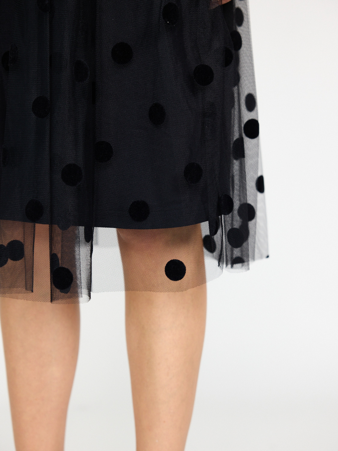 Nina Ricci  Pleated tulle skirt with dot design  black XS