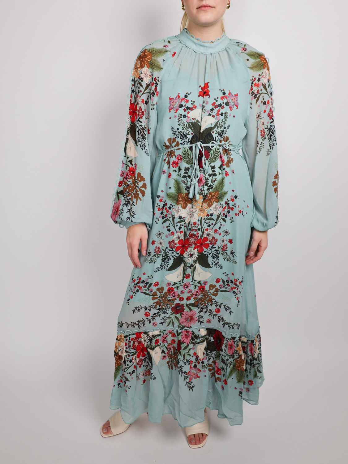 Farm Rio Beauty Bouquet - Maxi dress with floral pattern   hellblau XS