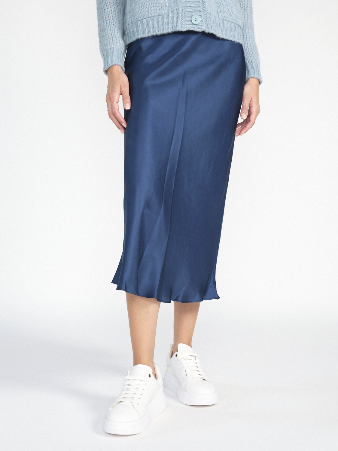 SIYU Lisos Seda skirt made of viscose  blue 34