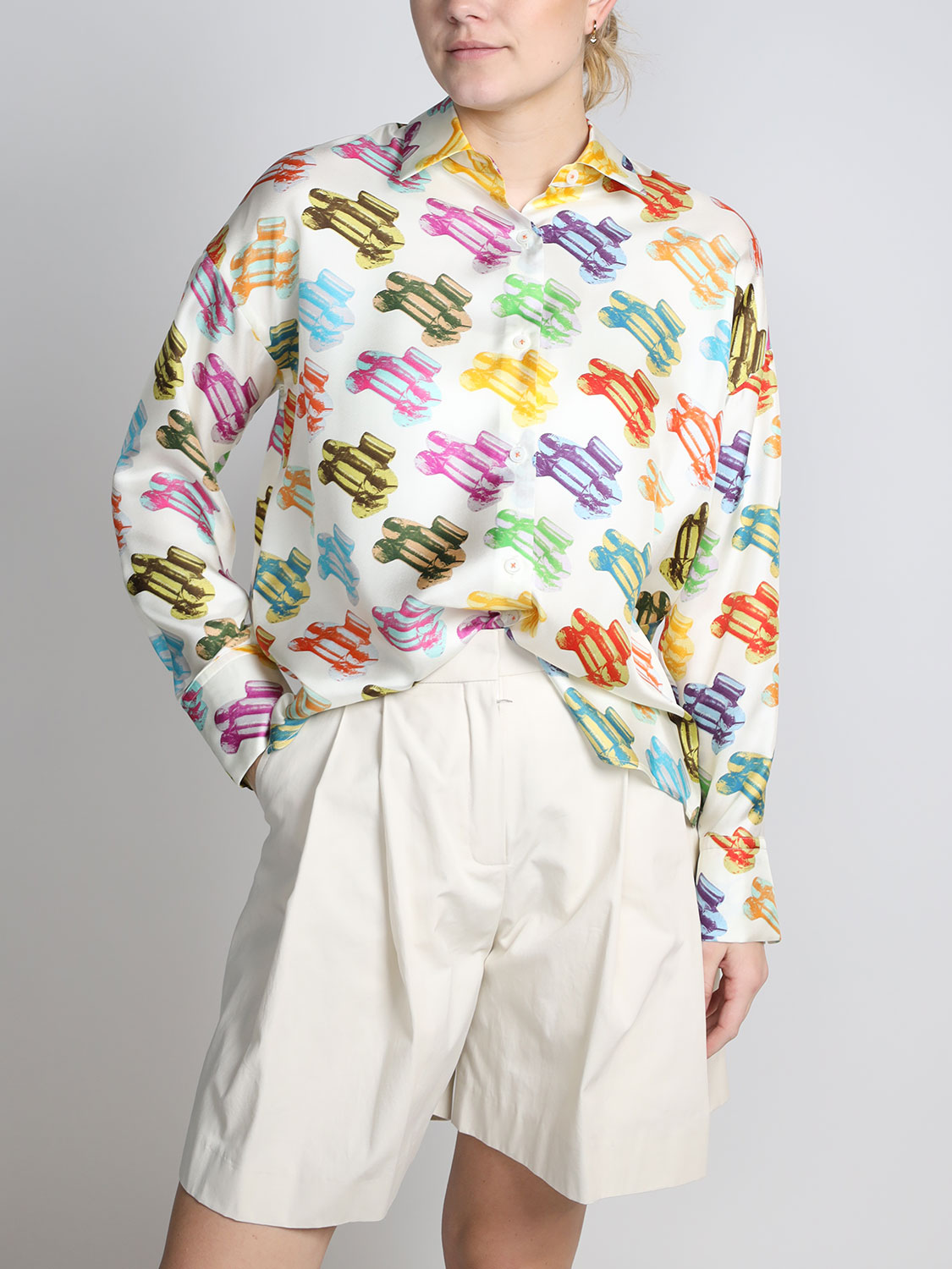 Odeeh Silk blouse with armchair pattern  36 mehrfarbig