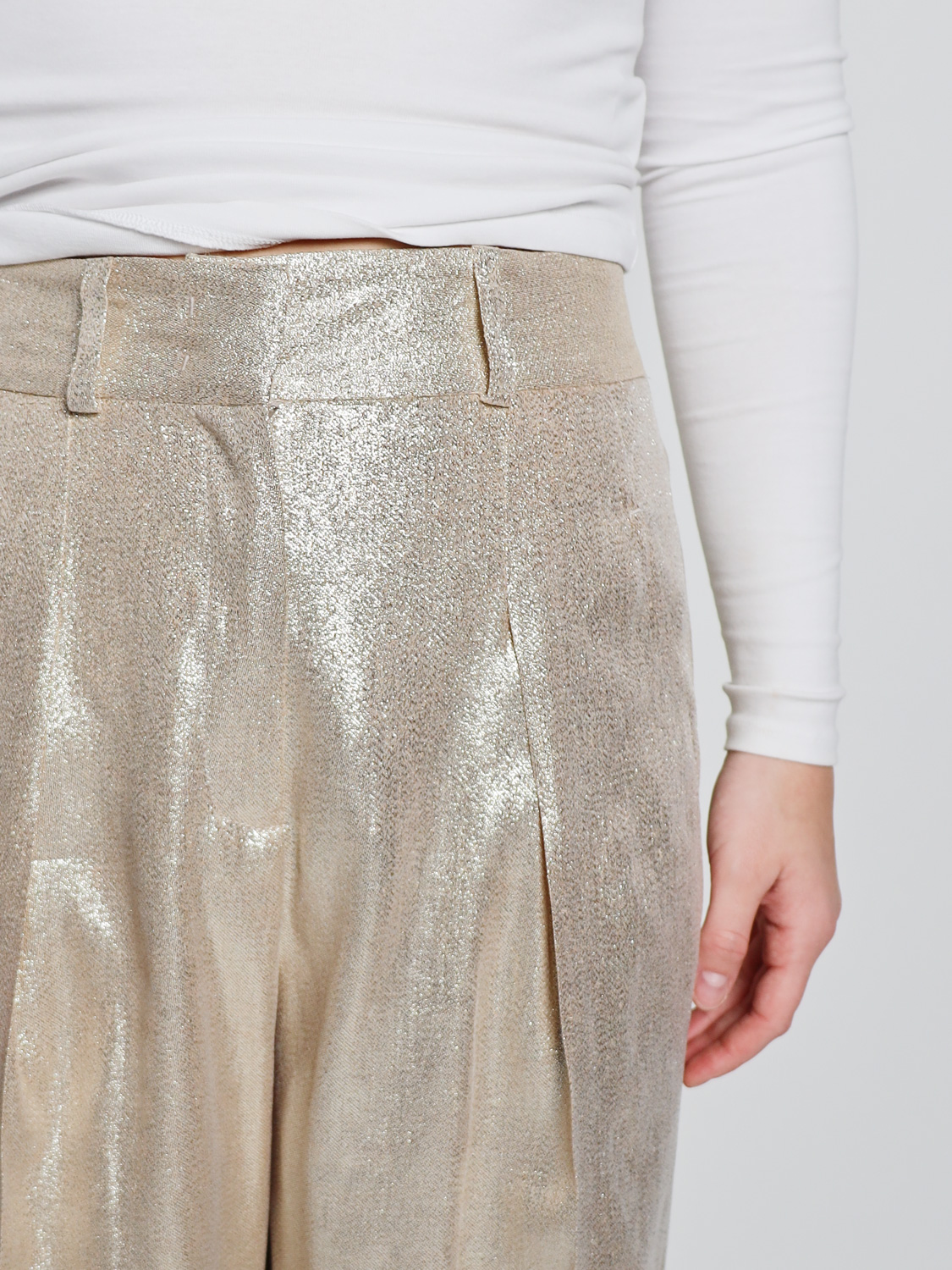 Sly010 Flora – Glitter Wide Leg Pants  creme 38