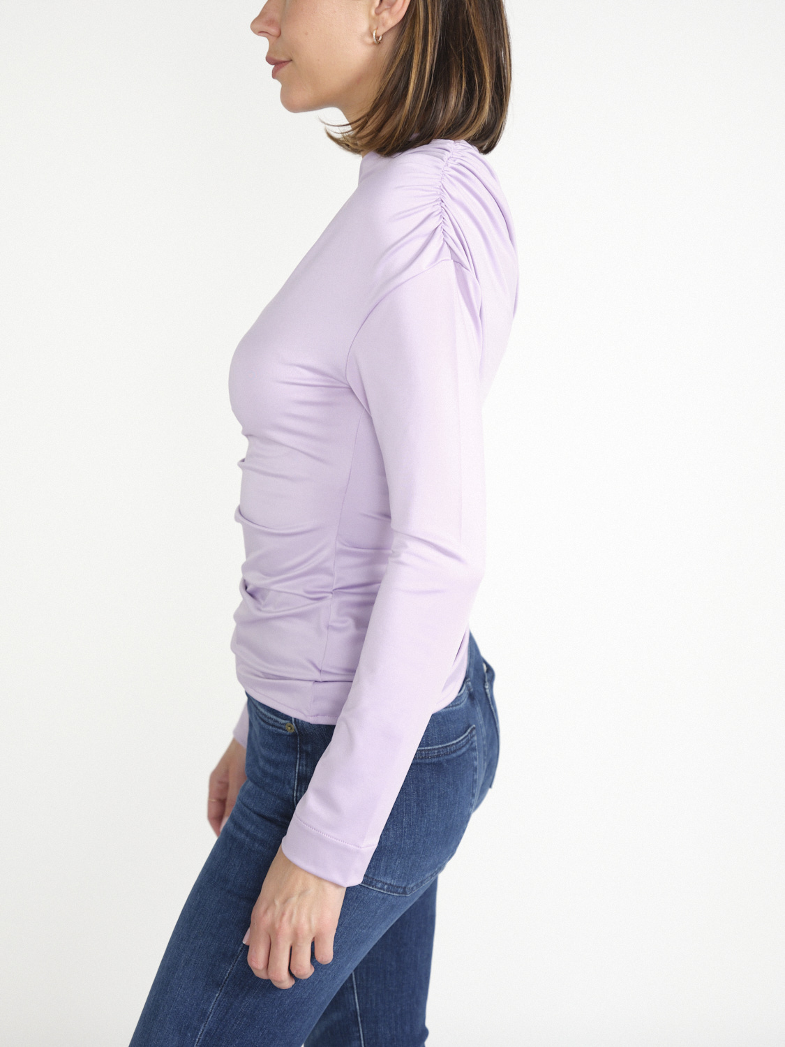 Victoria Beckham Asymmetrische Bluse mit Raffungen   viola 34