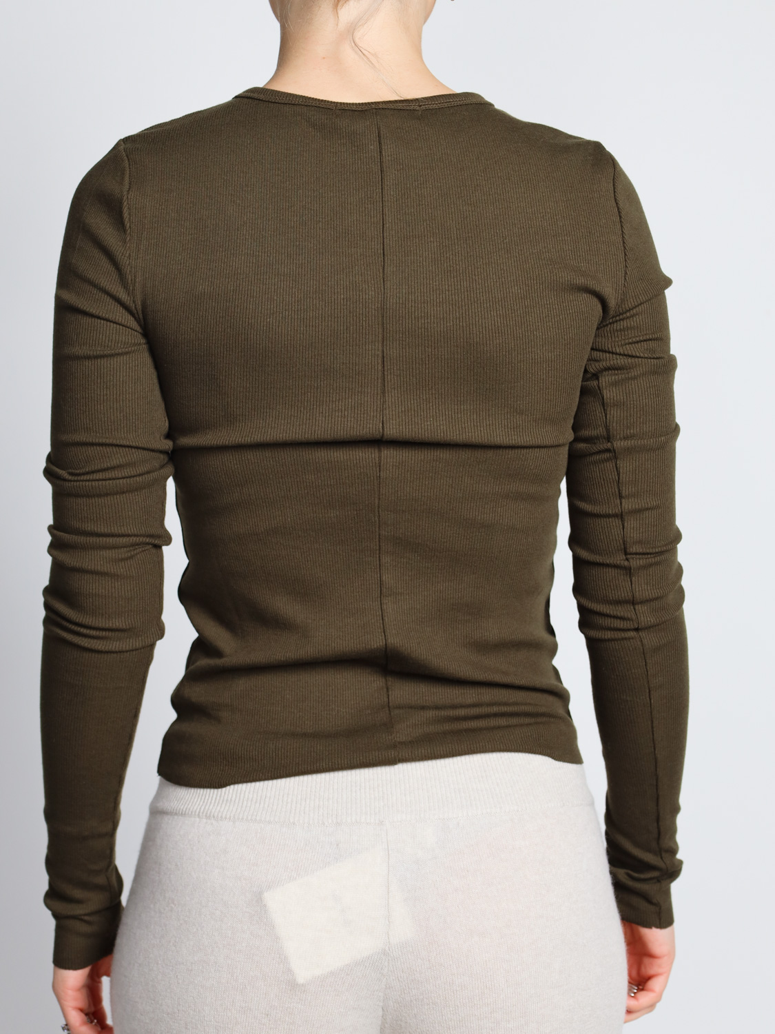 Eterne Longsleeve Shirt mit Rippenstrick   creme S