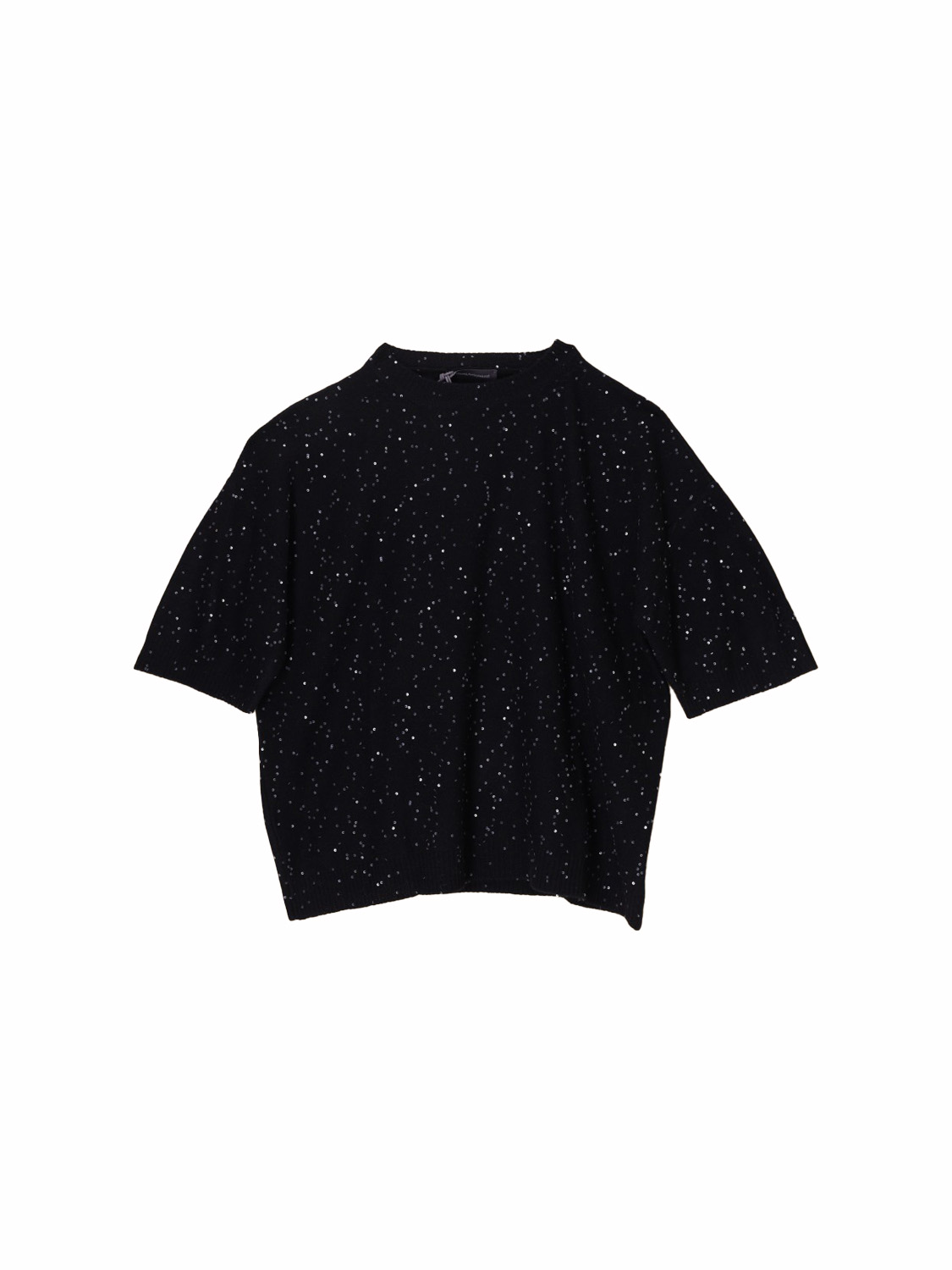 Lorena Antoniazzi Short sleeve sweater with sequin details  black 34