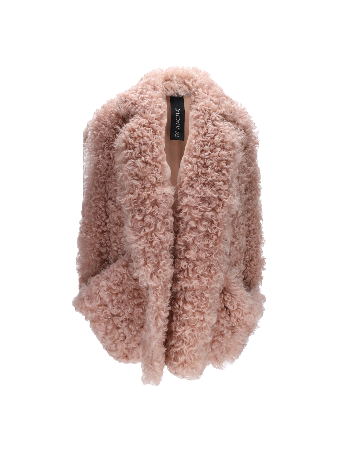 Blancha Shearling –Oversized West emit Teddy-Fell    rosa Talla única