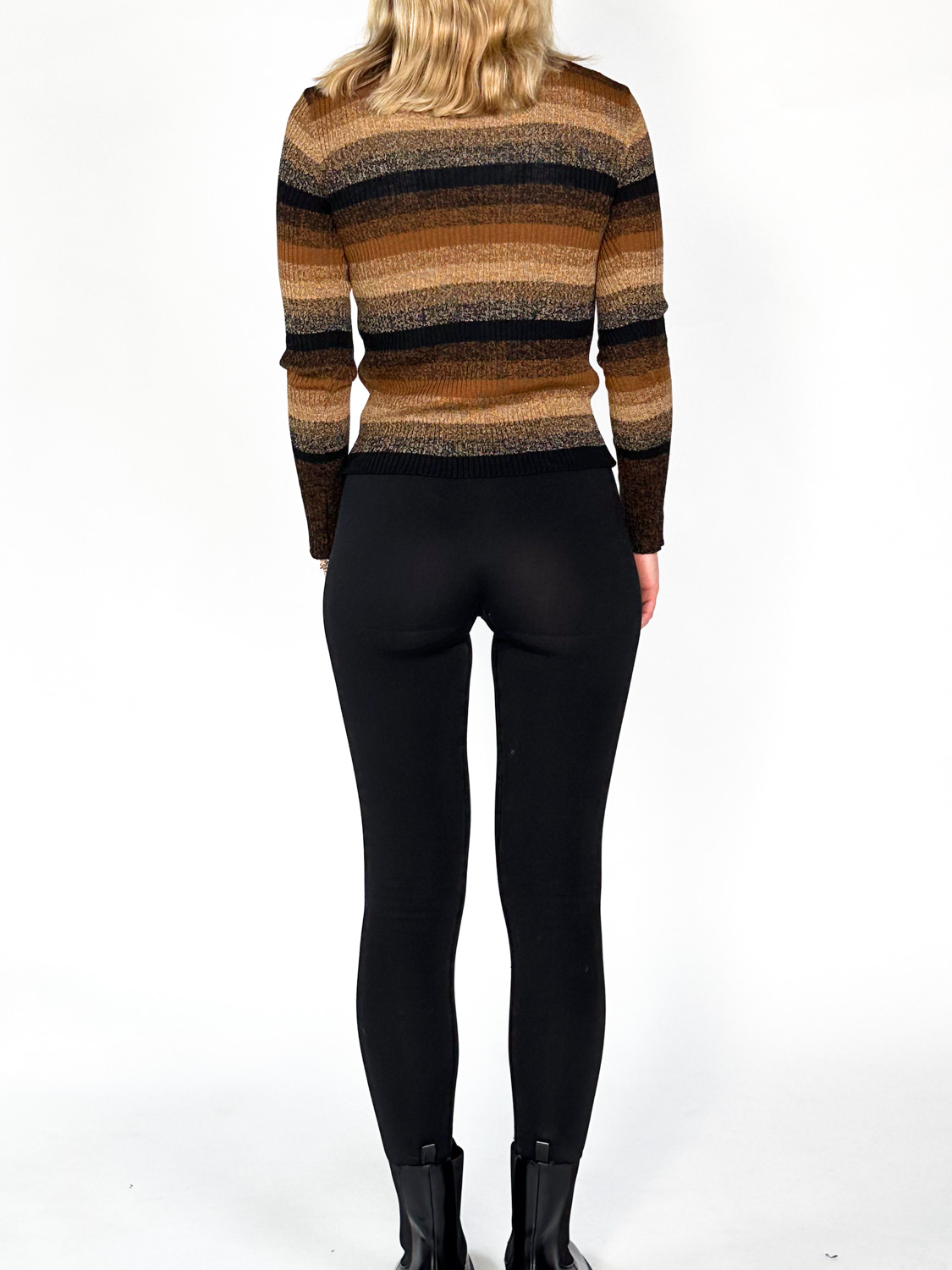 Roberto Collina Dolcevita Costa - Striped sweater made of merino wool   brown XS