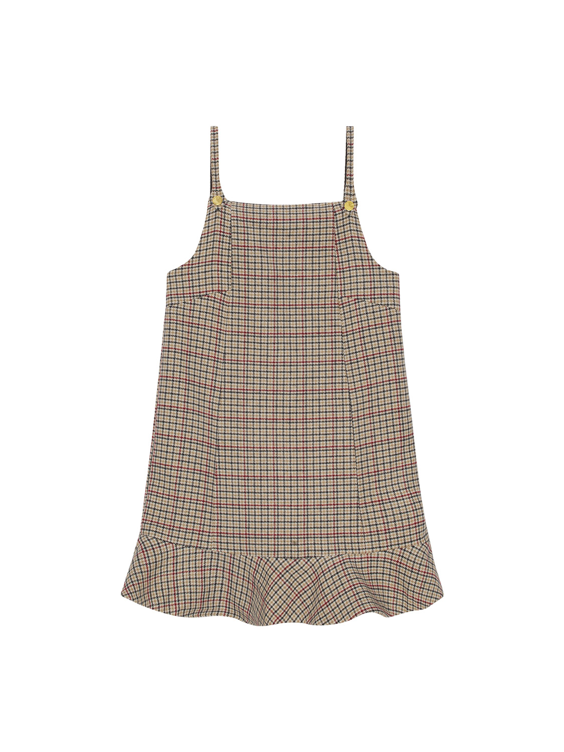 Checked wool blend mini dress