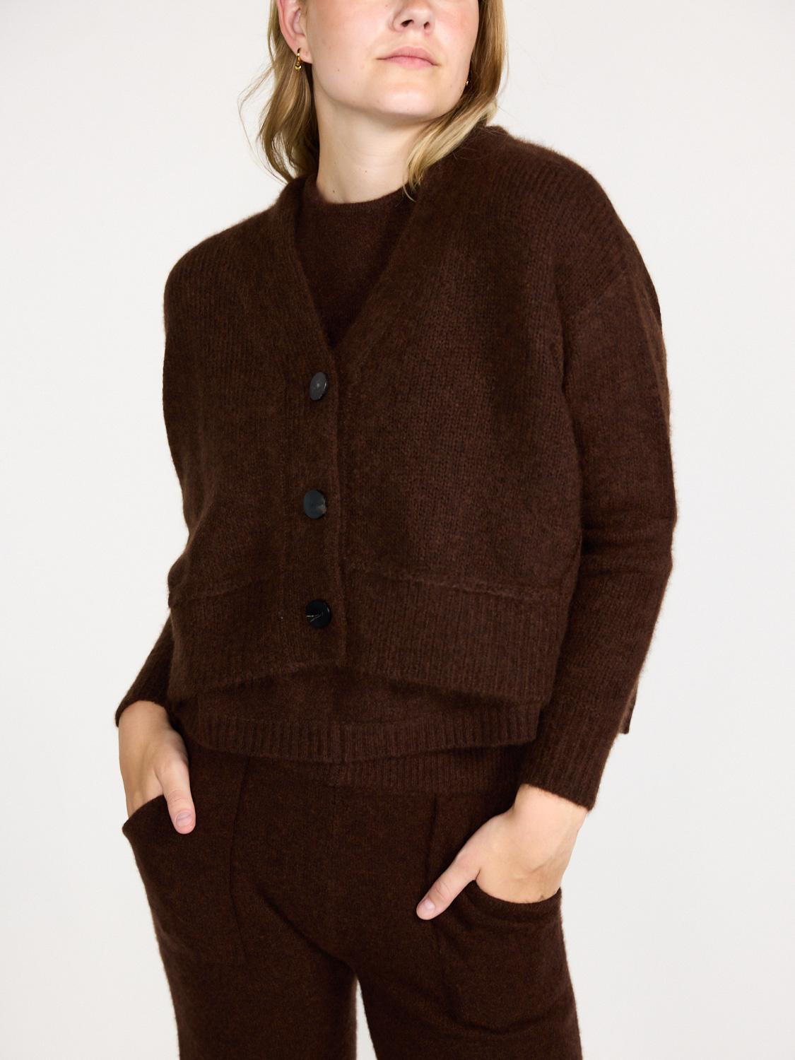 LU Ren Riely.D - Knit Cardigan made of Cashmere brown XS