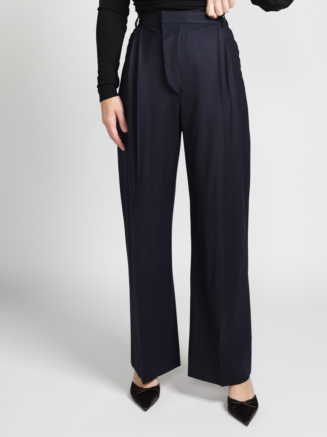 Victoria Beckham Hose mit weitem Bein   marine 40