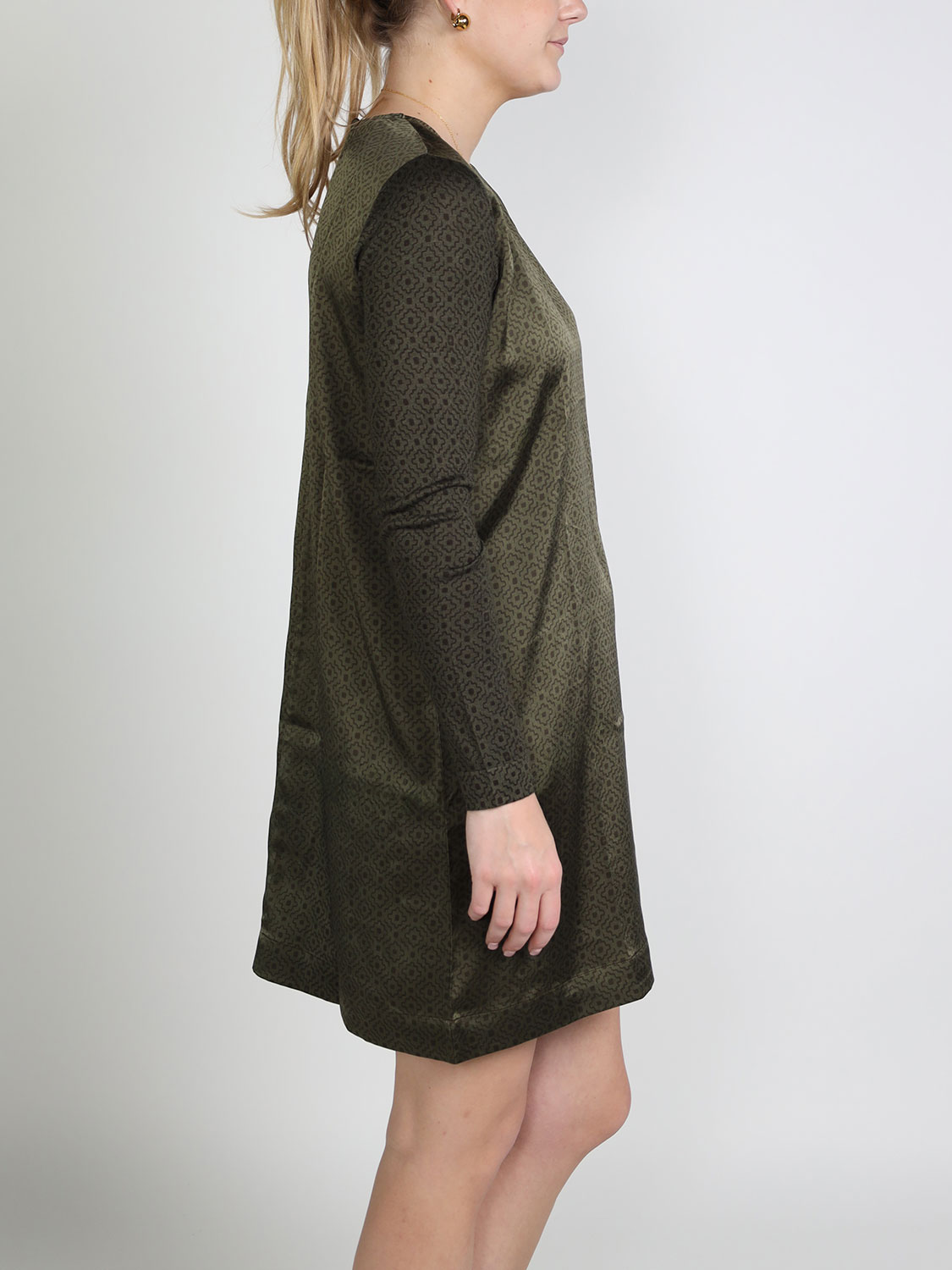 friendly hunting Tosca Addis Abeba - Silk cashmere blend dress   khaki XS