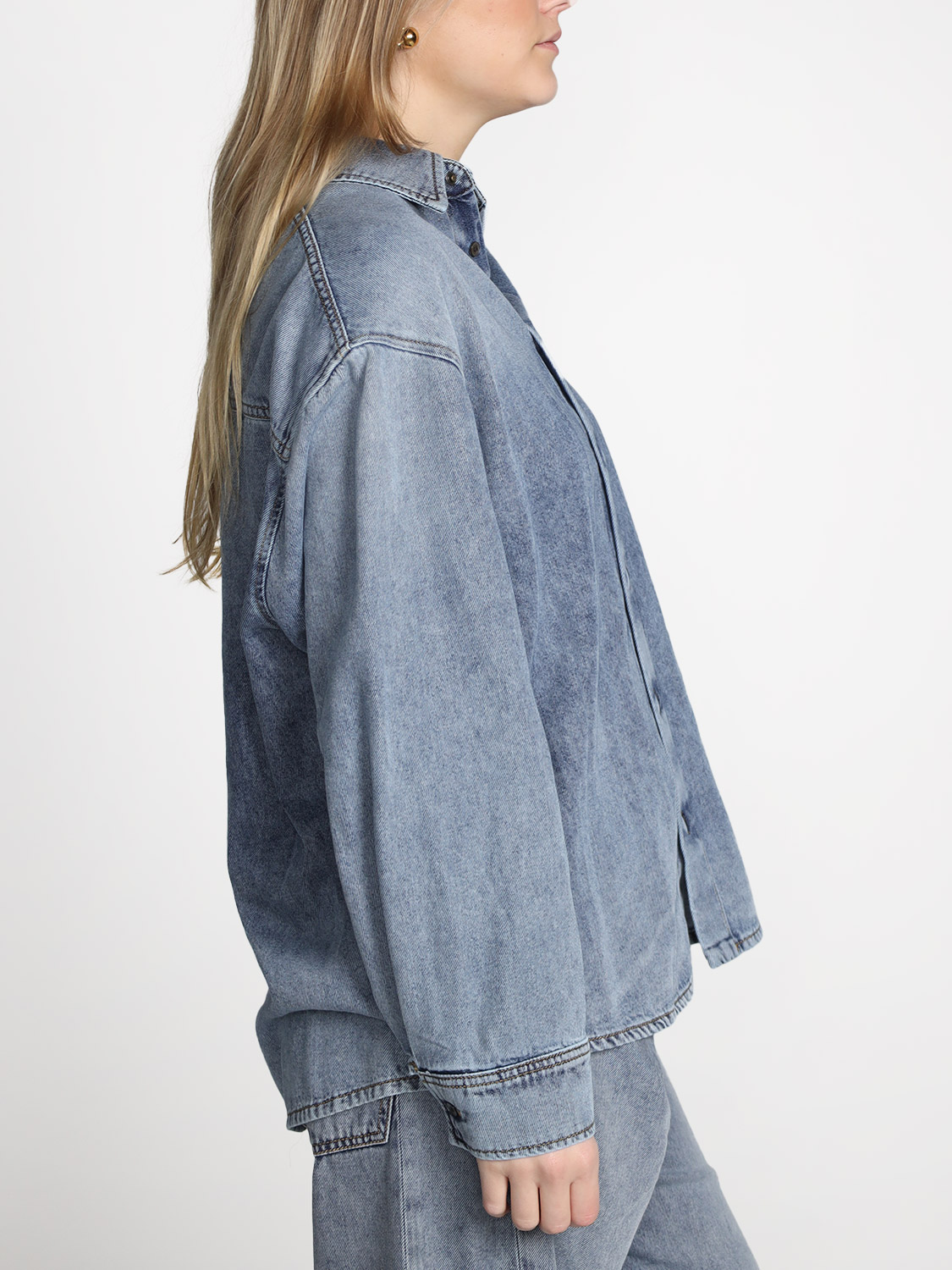 Darkpark Kenau - Oversized Denim-Bluse blue S