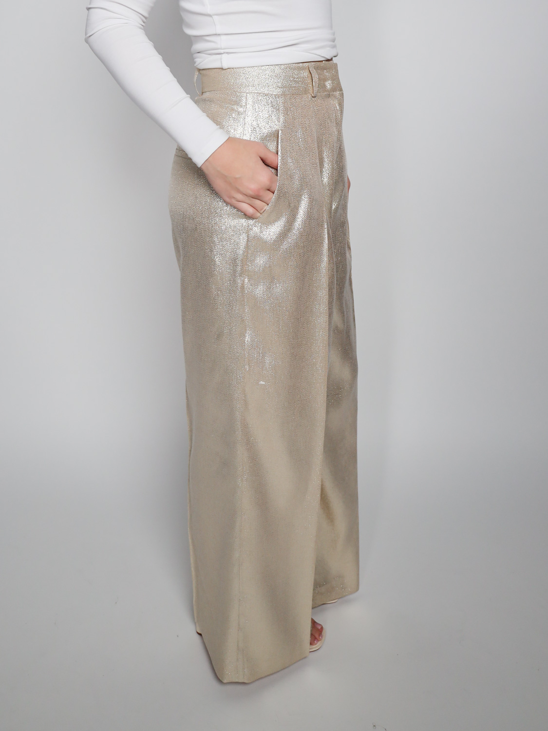 Sly010 Flora – Glitter Wide Leg Pants  creme 38