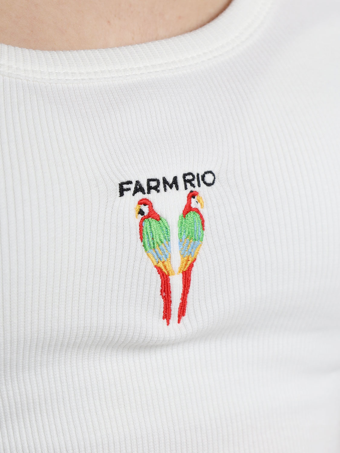 Farm Rio Off white top with embroidery   white XS