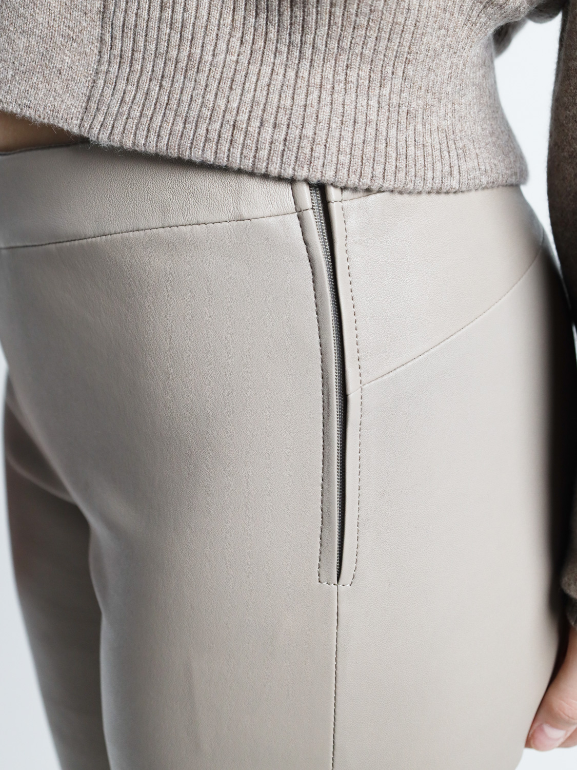 Arma Roche Stretch Plonge – Leder Leggings   taupe 38