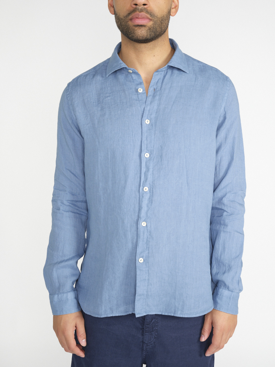 Tintoria Mattei 954 Linen shirt  blue XL