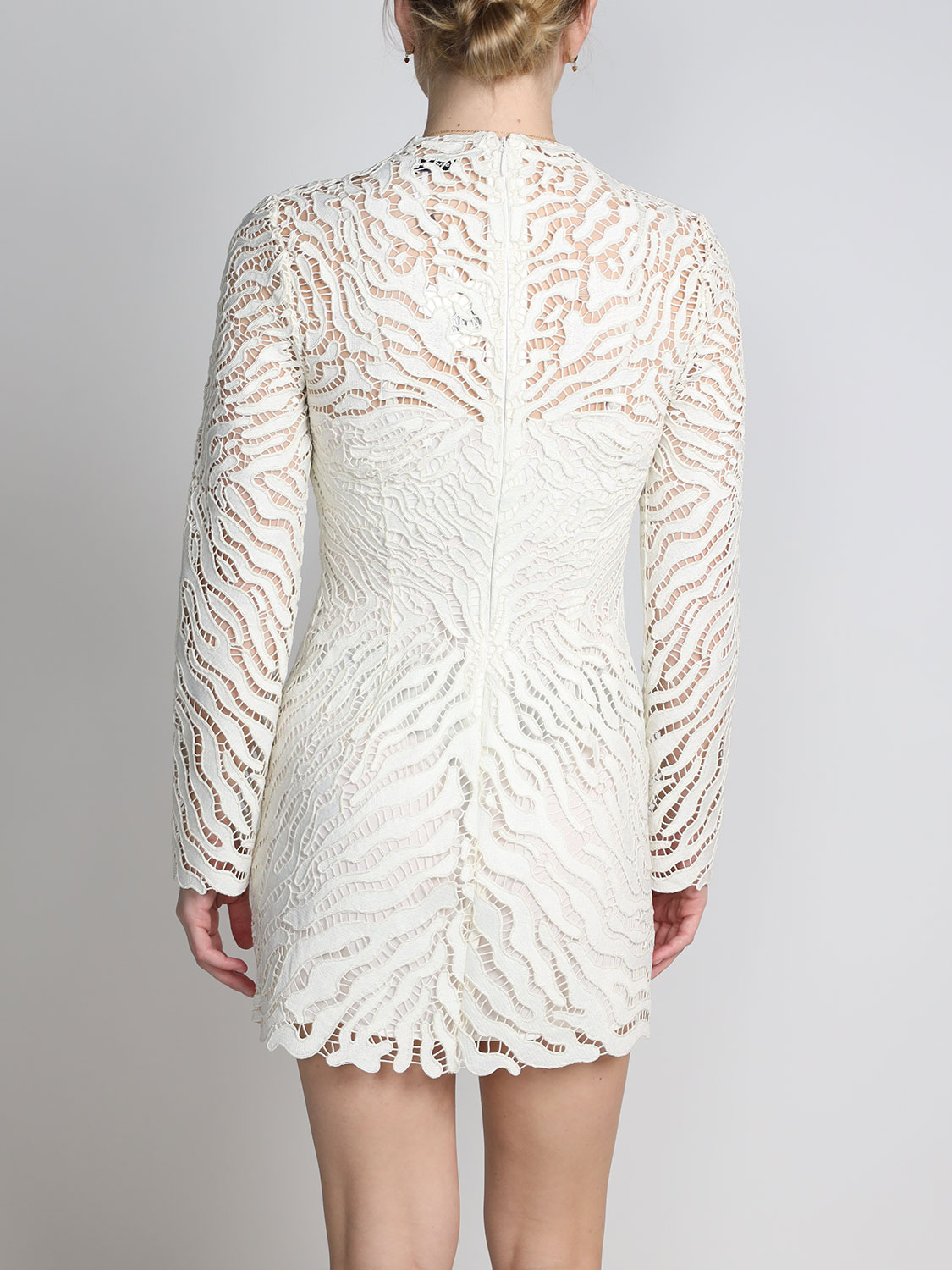 Simkhai Charis mini dress with ajour knit pattern  white L