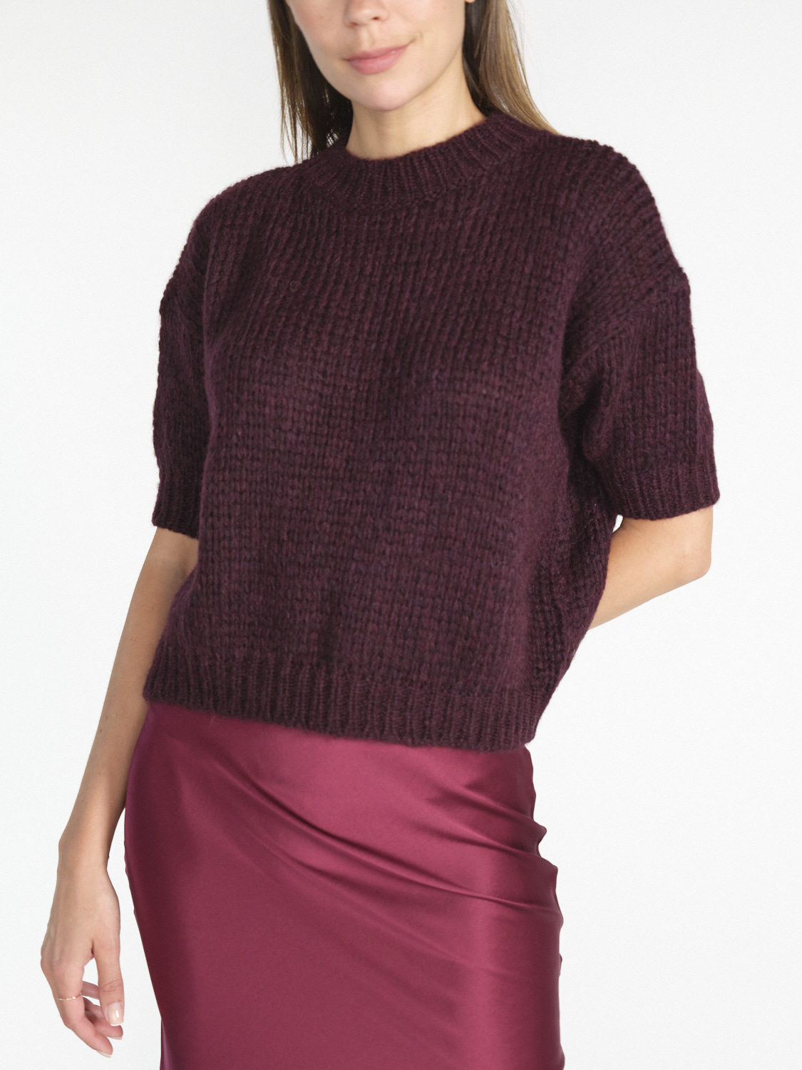 Roberto Collina Pullover aus Alpaka-Woll-Mix   bordeux M